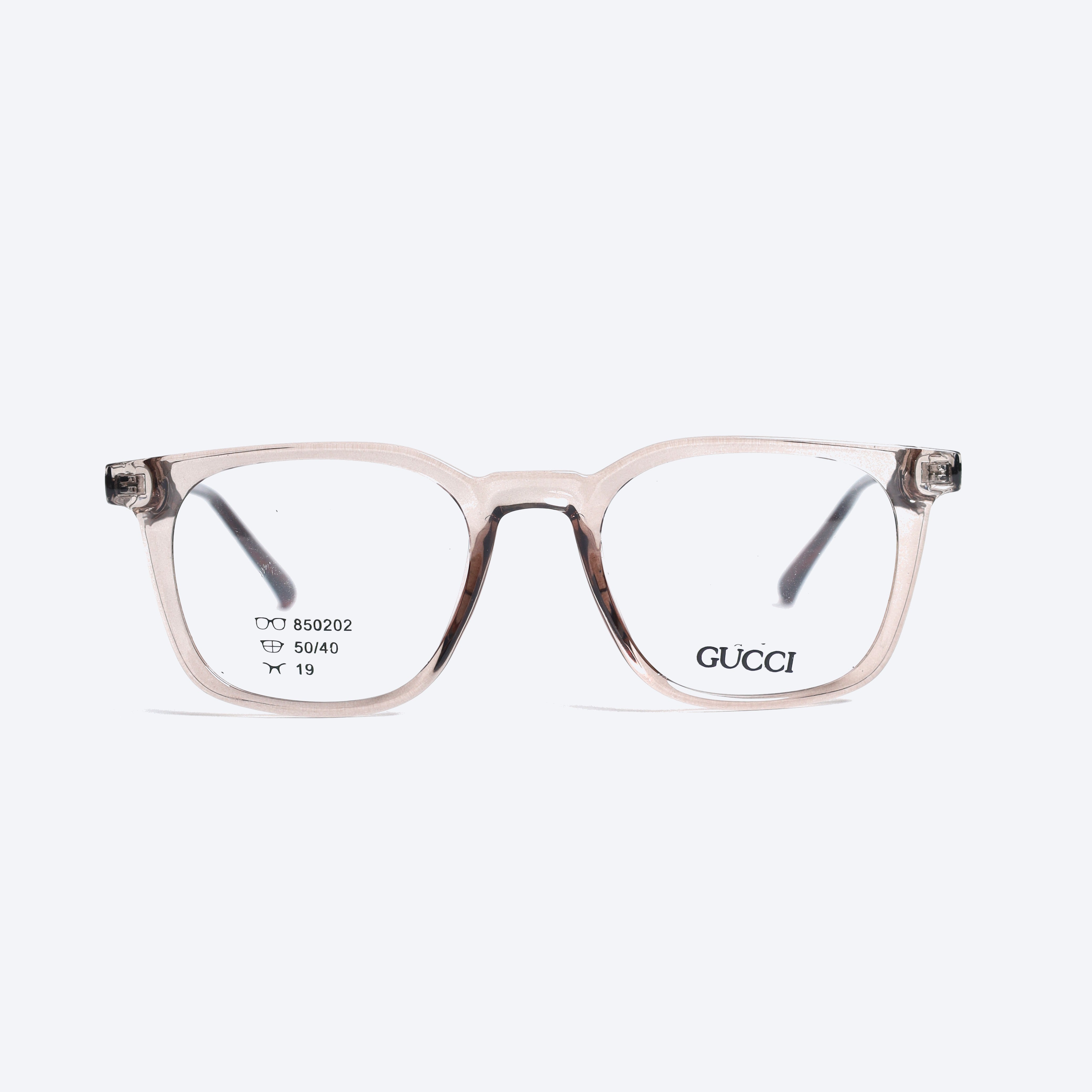 Gucci 850202 Geometric Eyeglasses - Transparent Brown