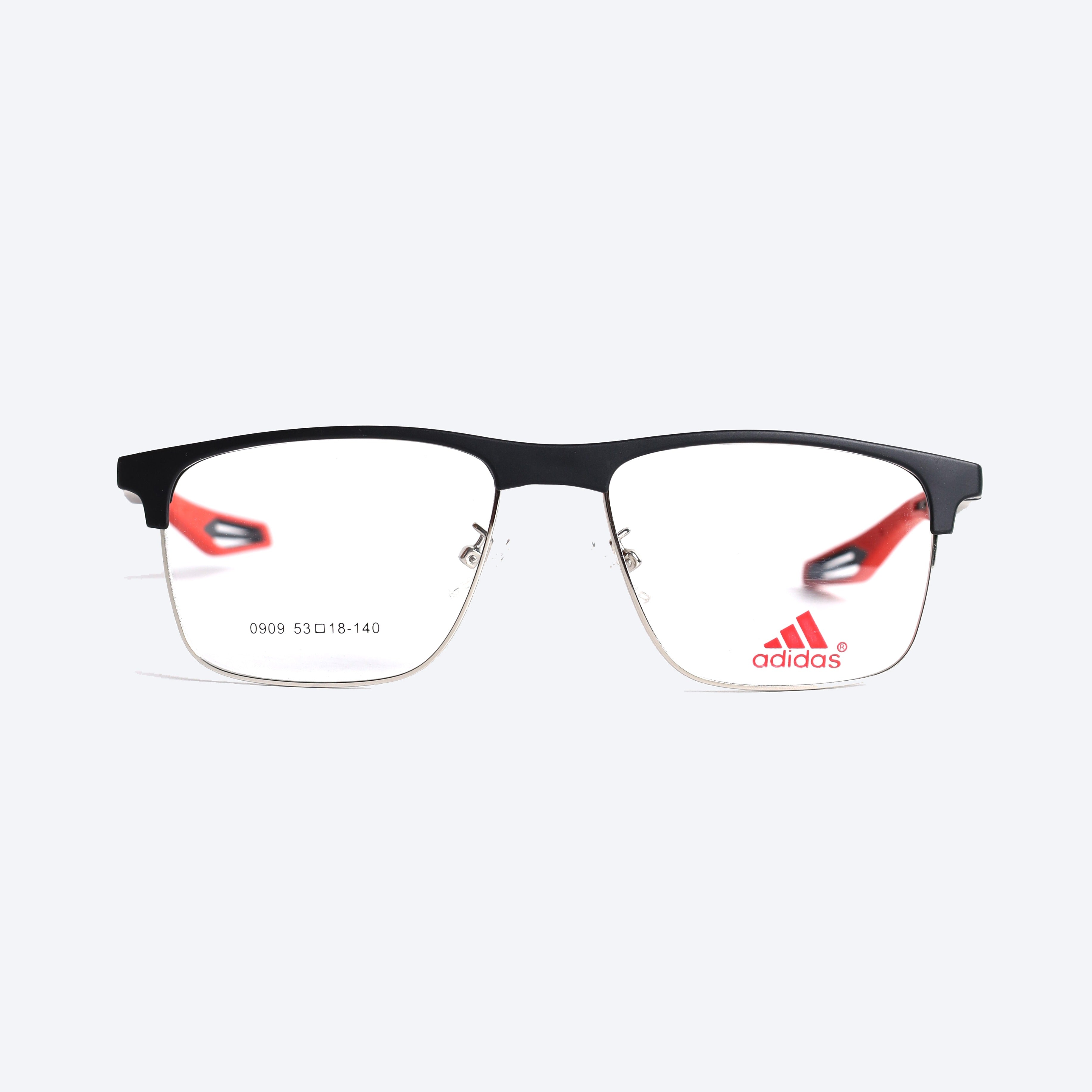 Adidas 0909 Club master Eye Glasses for Unisex - Black Silver