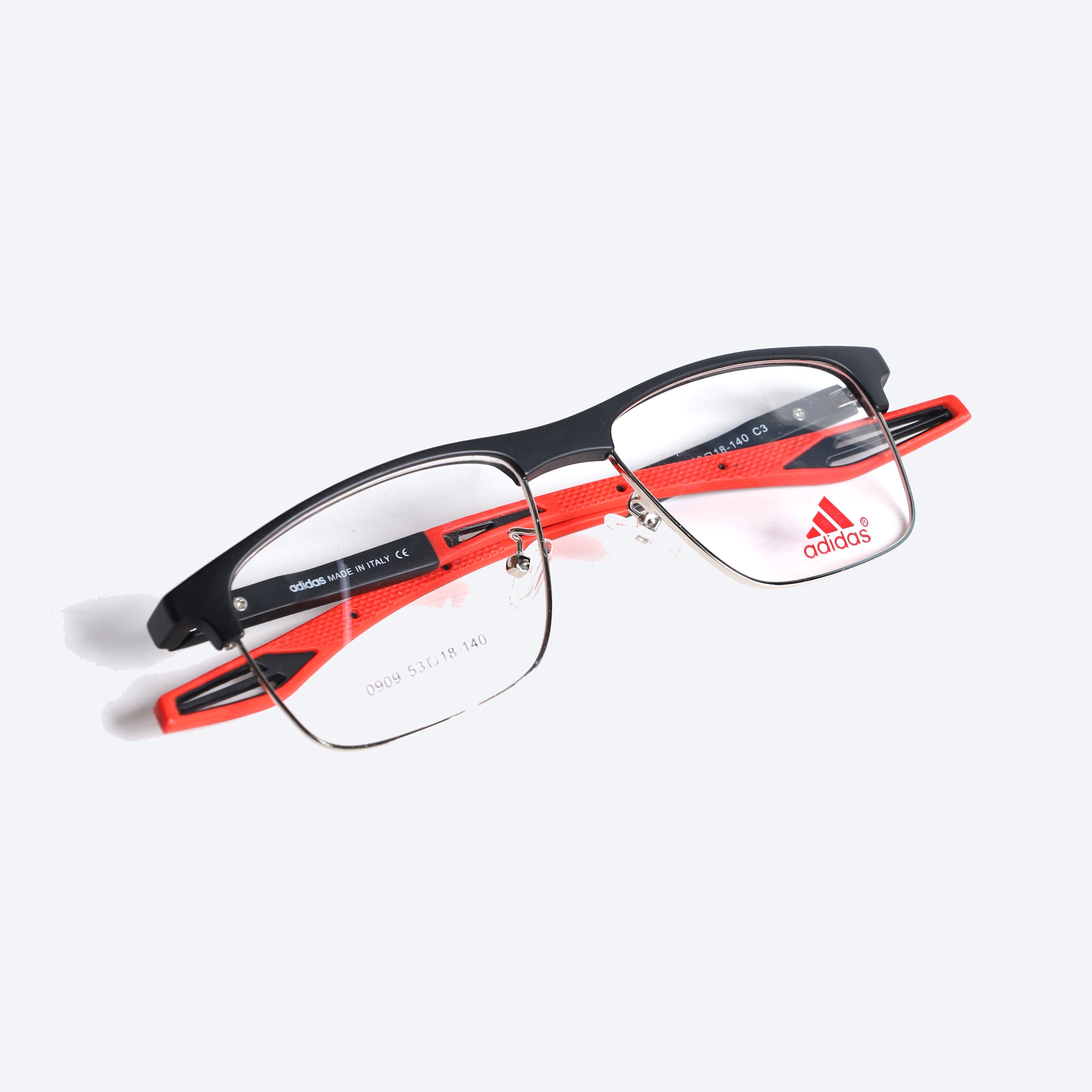 Adidas 0909 Club master Eye Glasses for Unisex - Black Silver