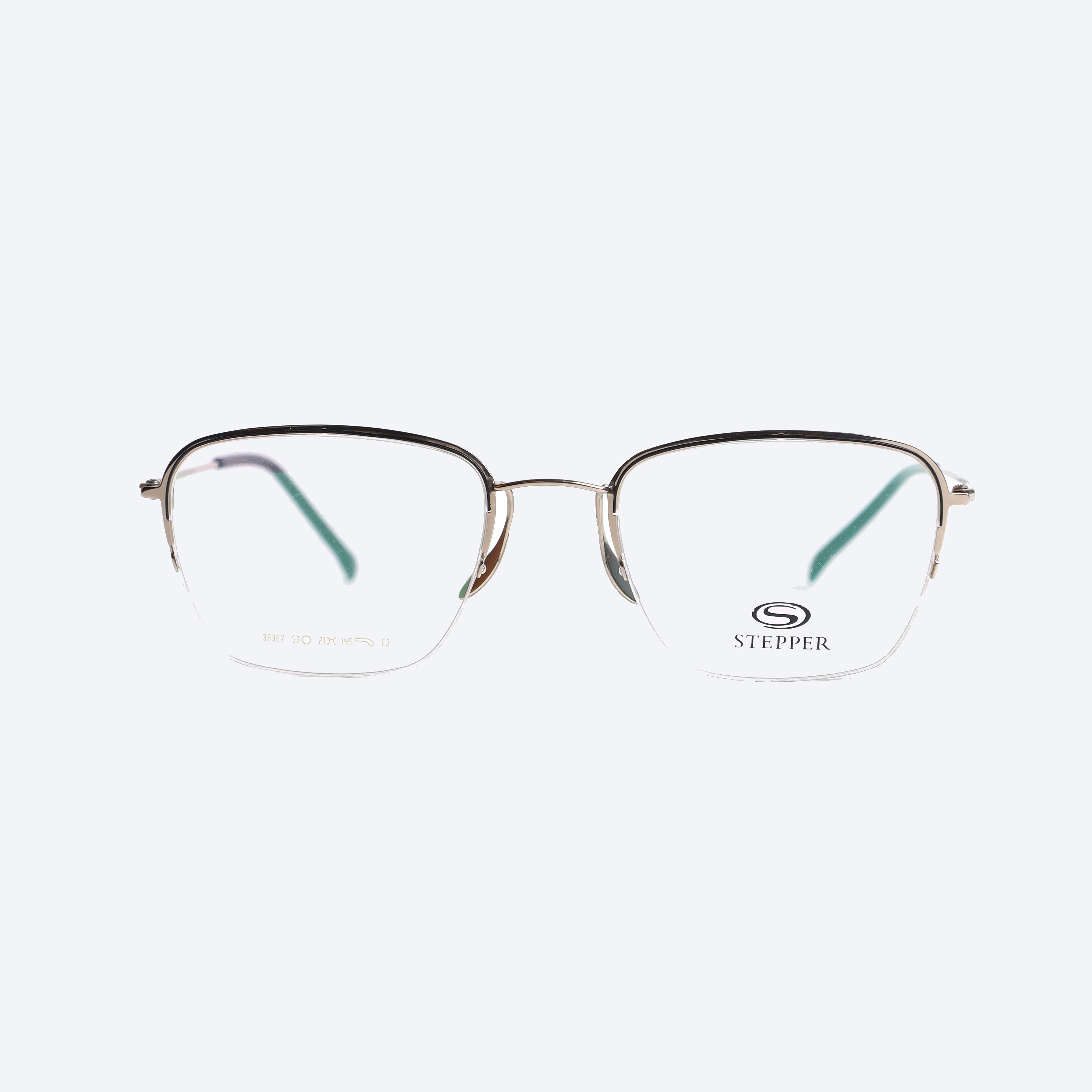 Stepper Pure Titanium 38387 Aviator Eye Glasses for Unisex - Brown Golden