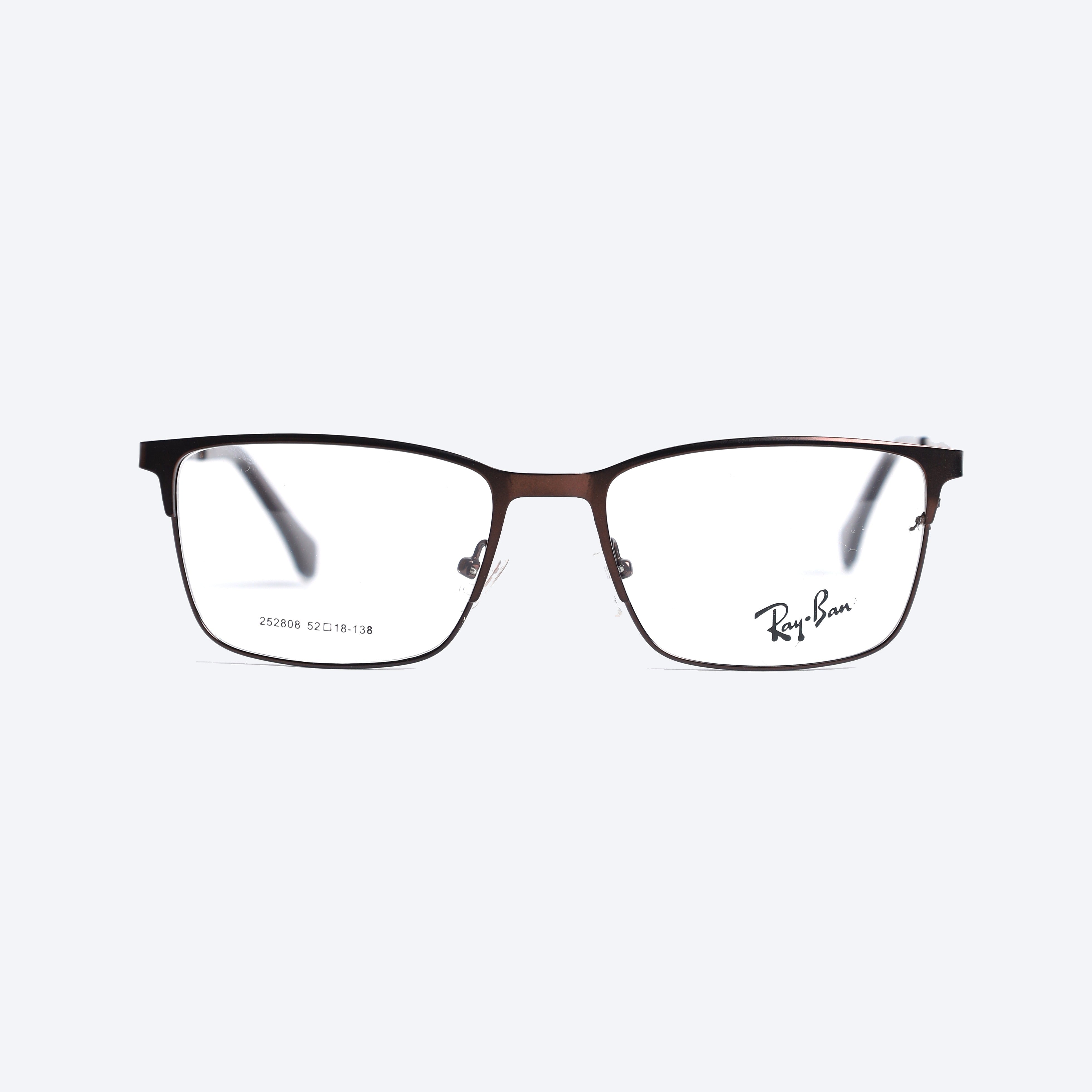 Ray Ban 252808 Rectangle Eye Glasses for Unisex - Brown