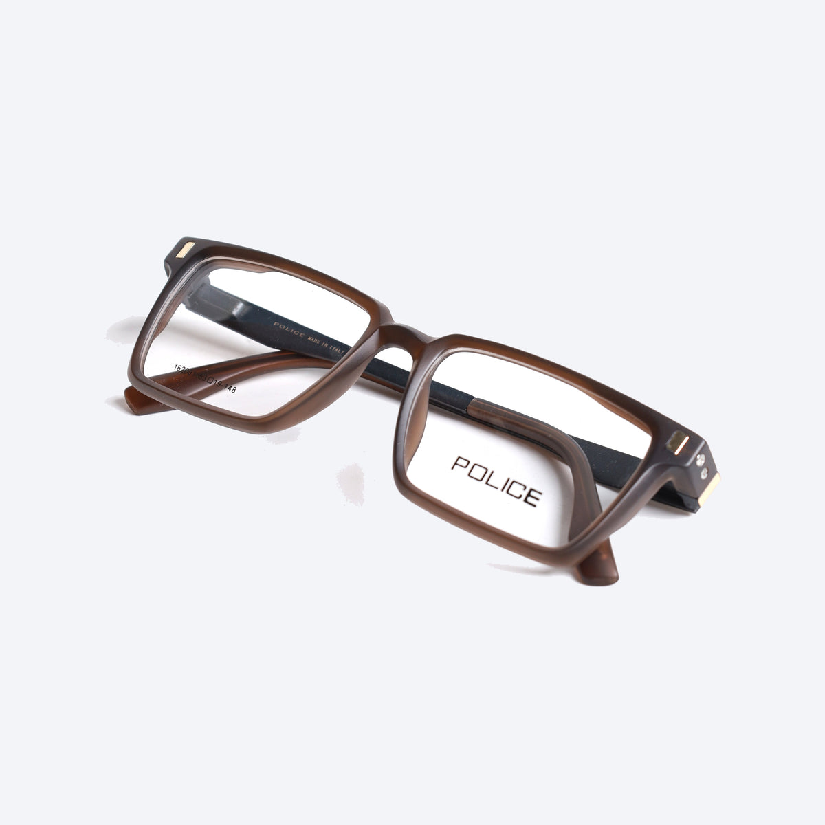 Police 162001 Rectangle Eye Glasses for Gents - Brown