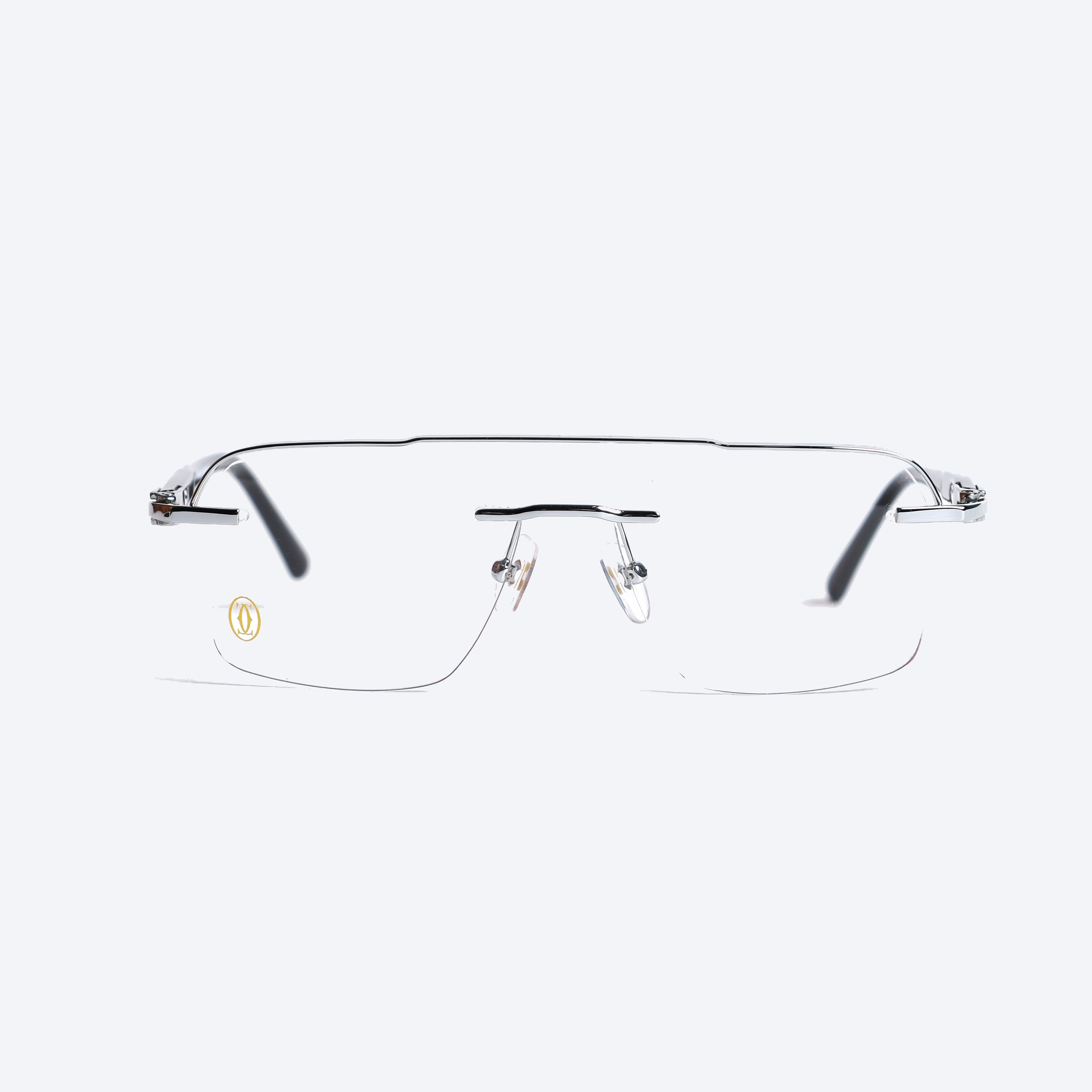 Cartier 120305J Geometric aviator Eye Glasses for Gents - silver