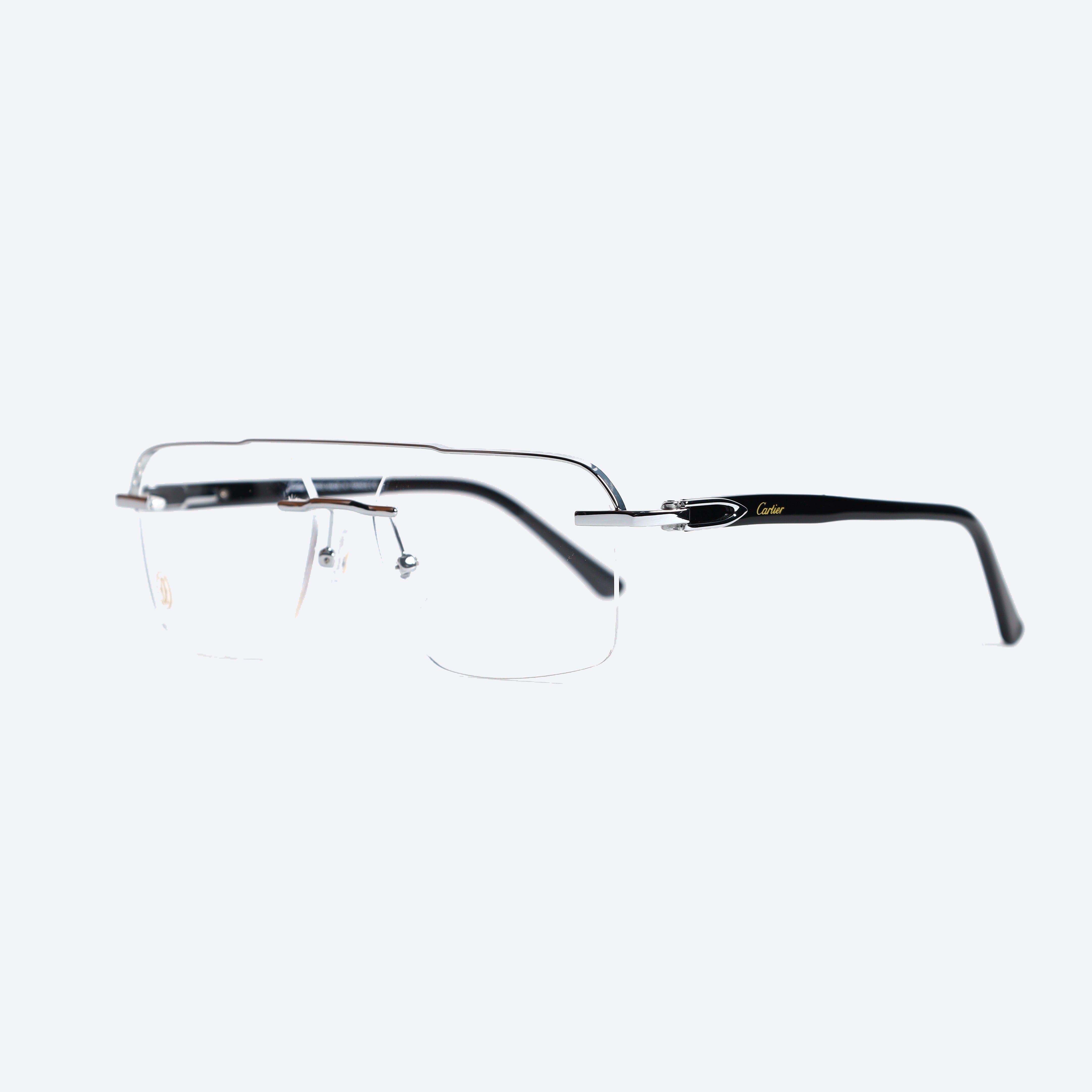 Cartier 120305J Geometric aviator Eye Glasses for Gents - silver