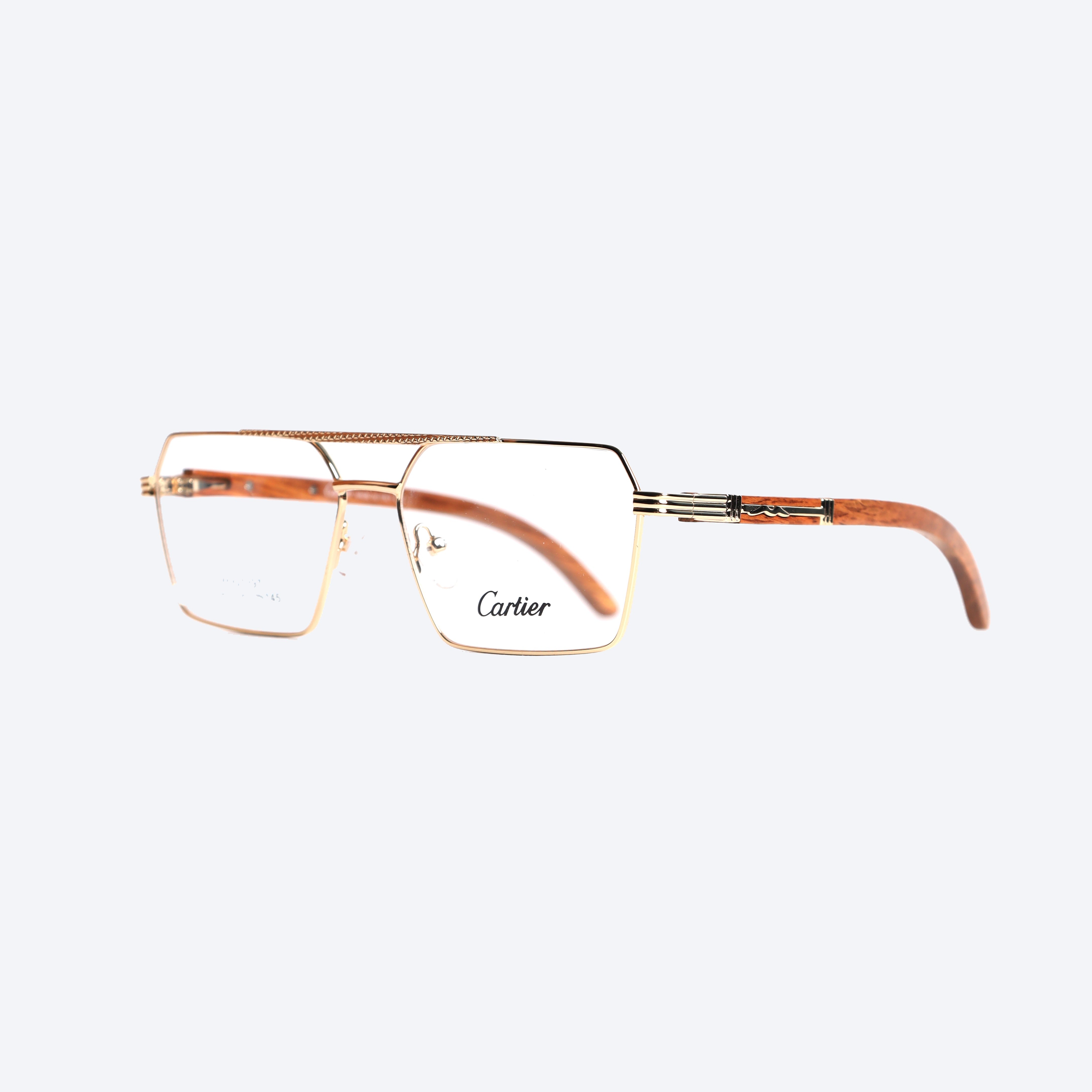 Cartier yhy20397 Aviator Eye Glasses for Gents - Gold