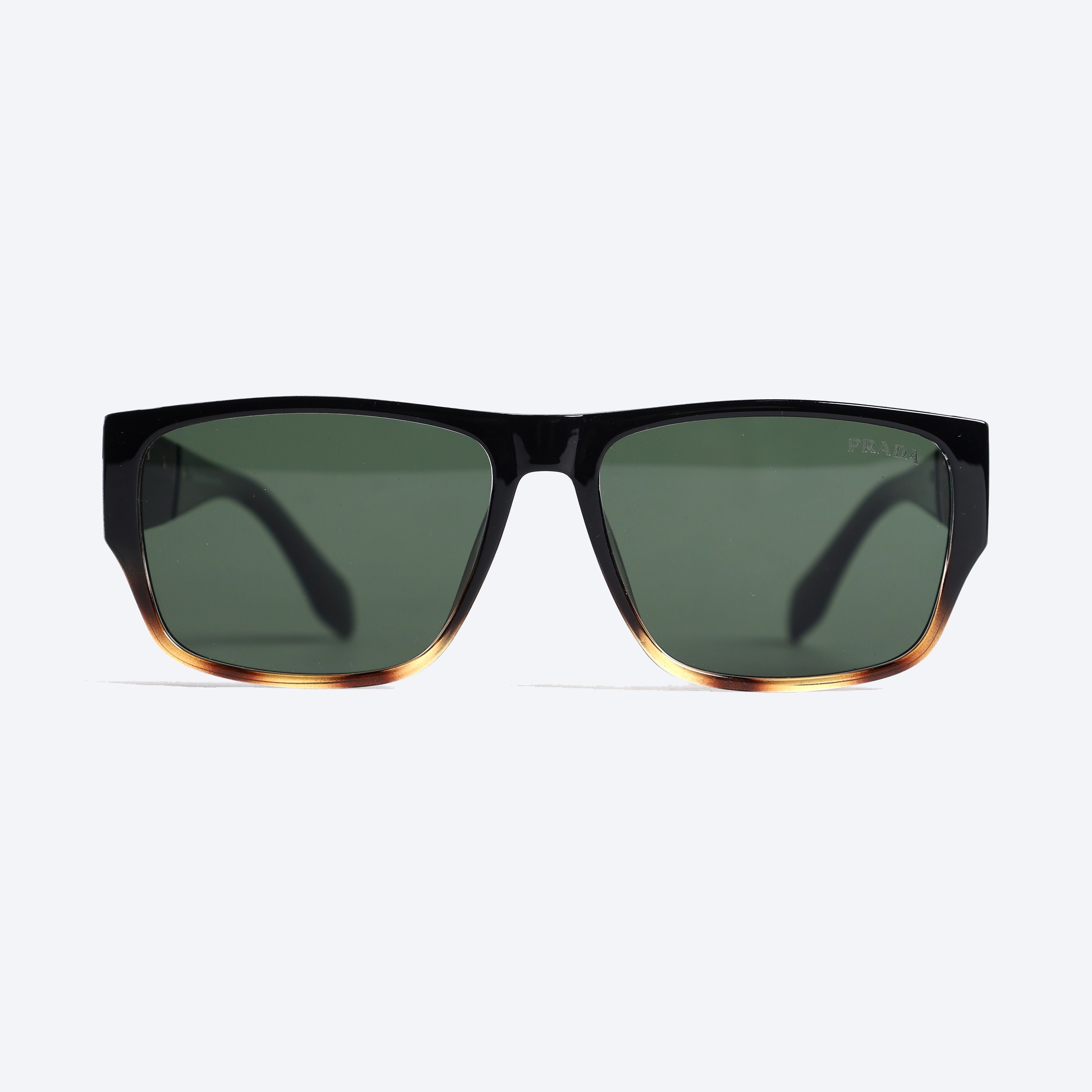 Prada 8866 Geometric Rectangle Sun Glasses for Gents - Brown tortoise