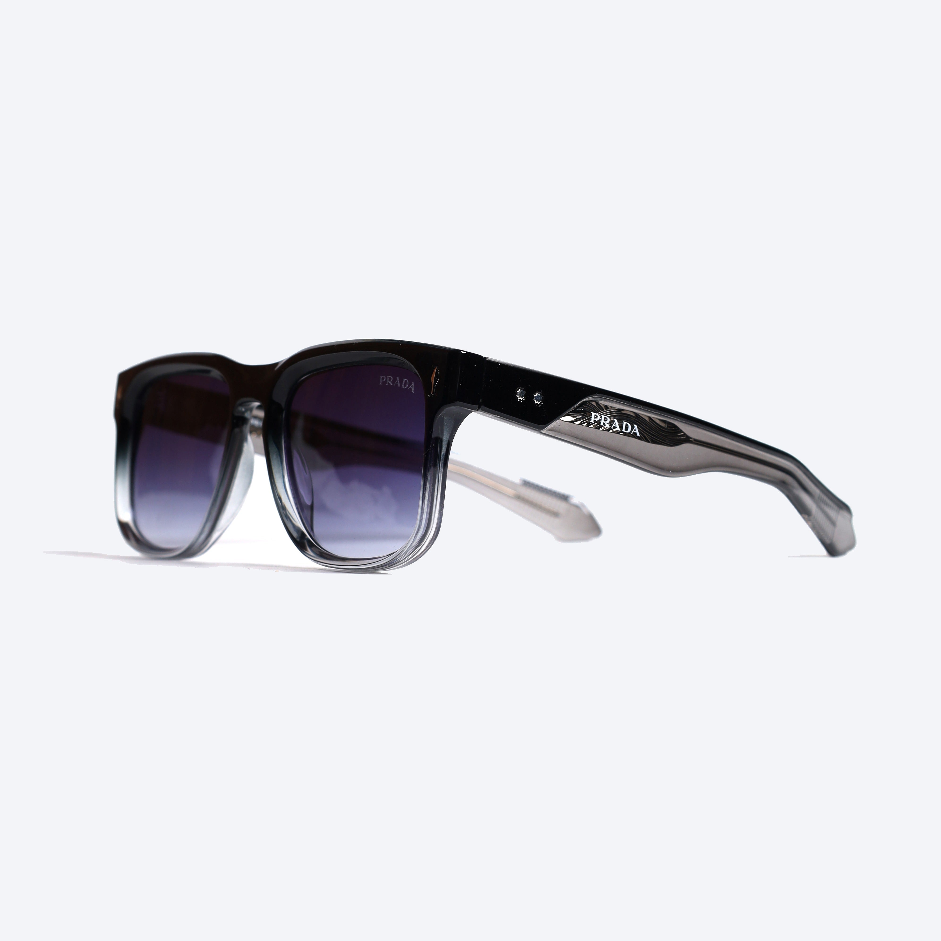 Prada 10816 Square Sun Glasses for Unisex - GREY/BLACK