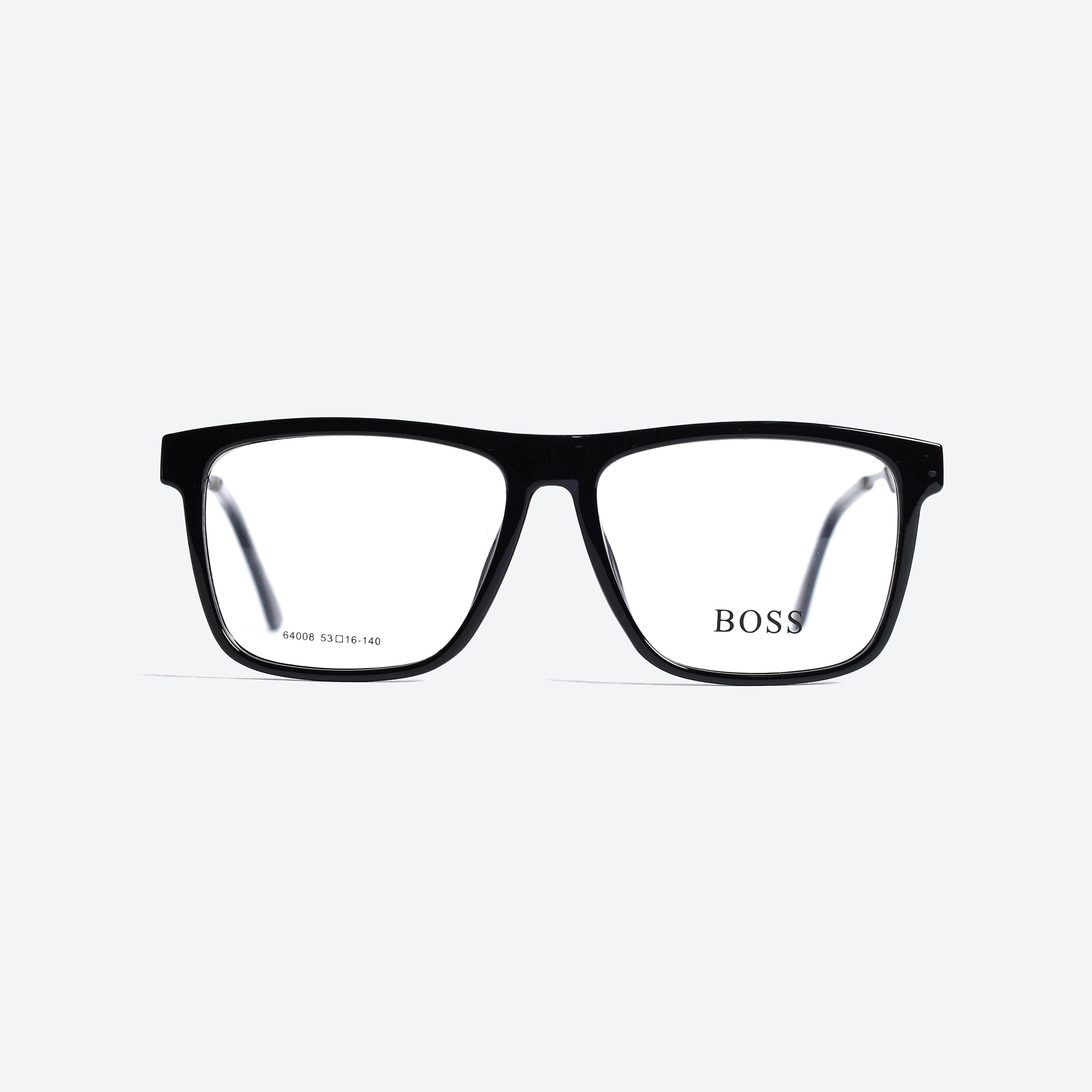 Boss 64008 Geometric Rectangle Eye Glasses for Gents - Black