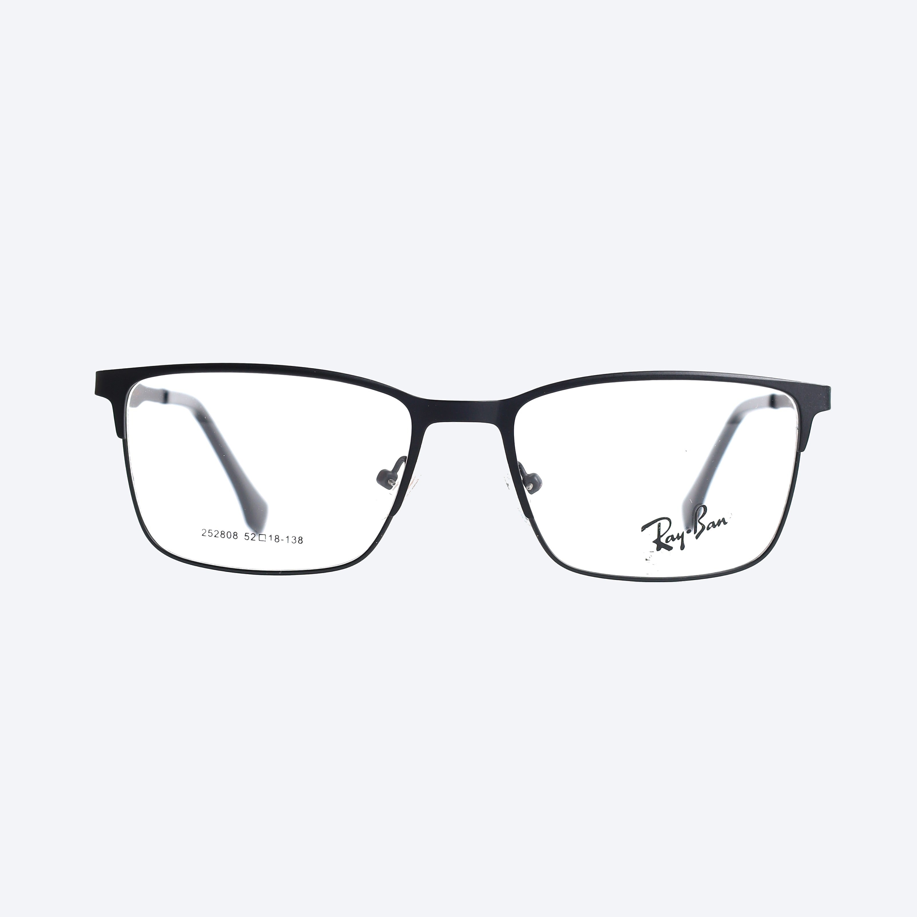 Ray Ban 252808 Rectangle Eye Glasses for Unisex - Black Matte