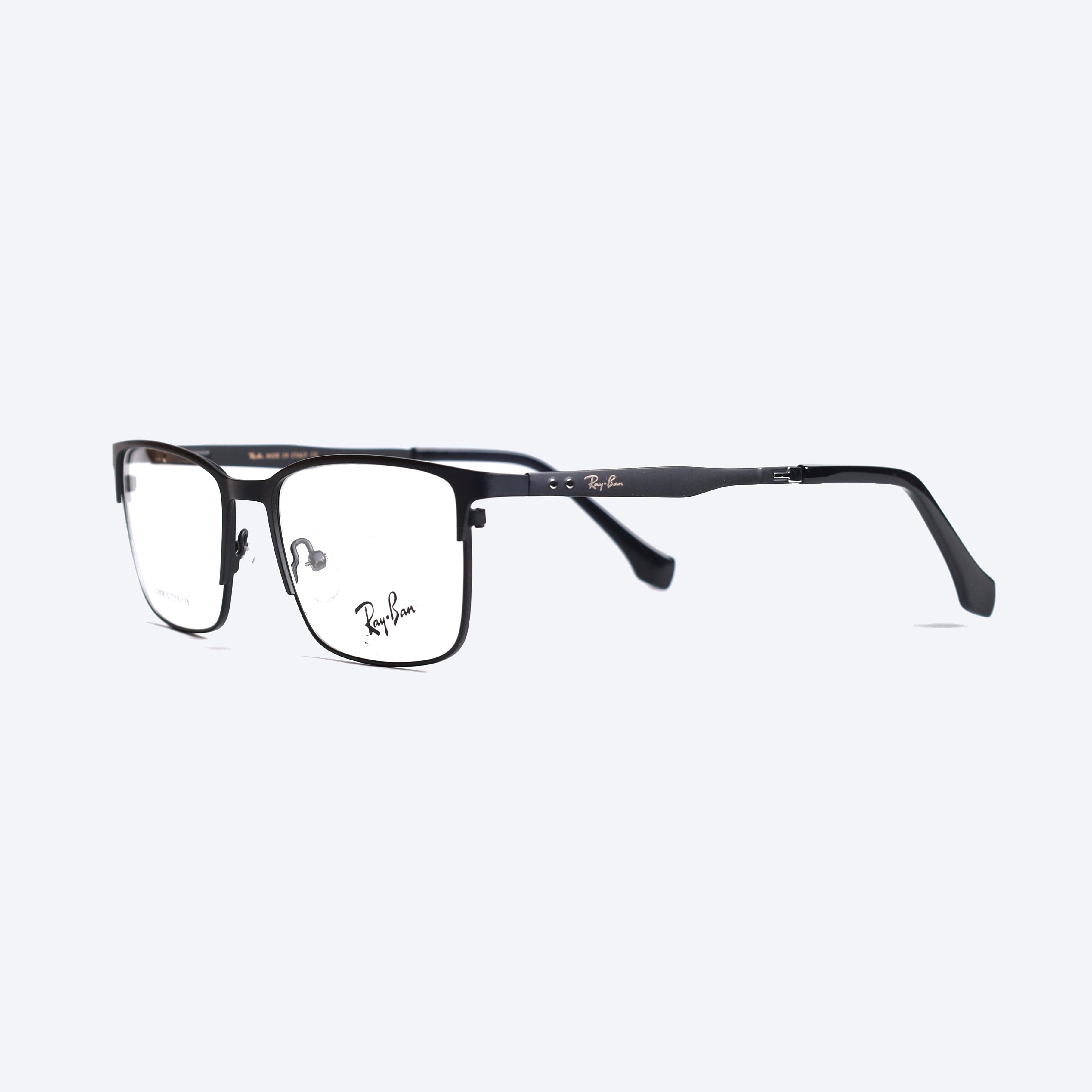 Ray Ban 252808 Rectangle Eye Glasses for Unisex - Black Matte