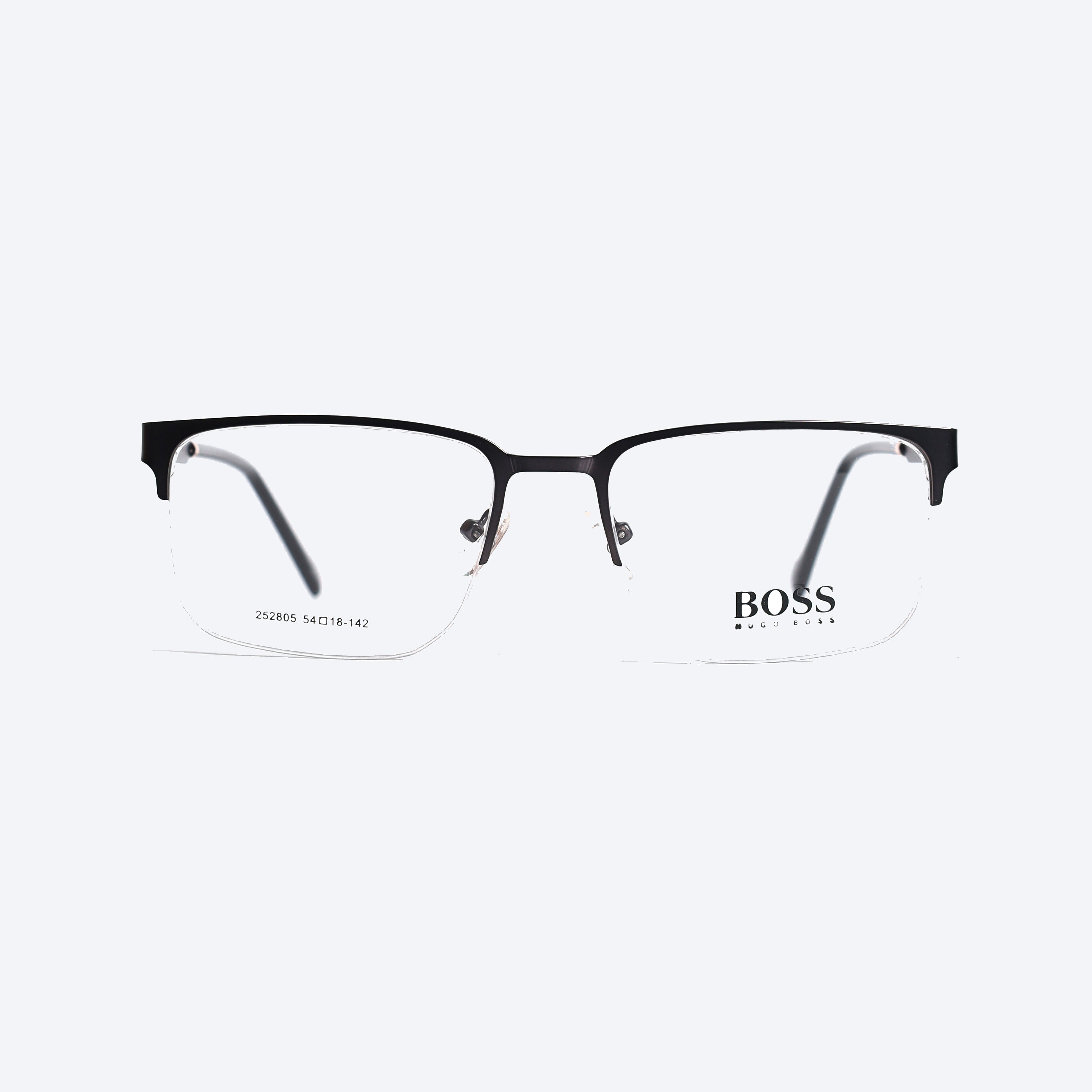 Hugo Boss 252805 Rectangle Eye Glasses for Unisex - Black Matte