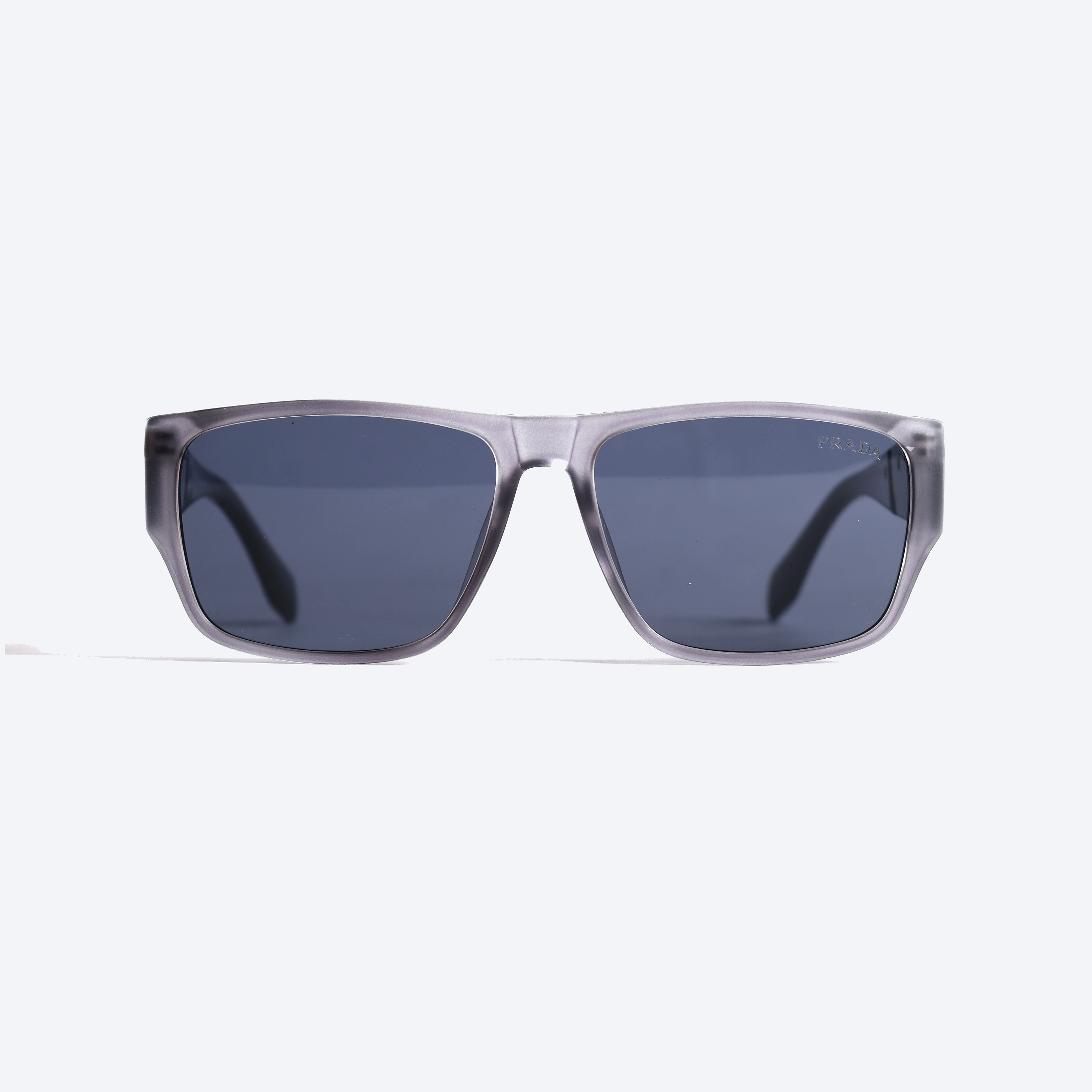 Prada 8866 Geometric Rectangle Sun Glasses for Gents - GREY/BLACK