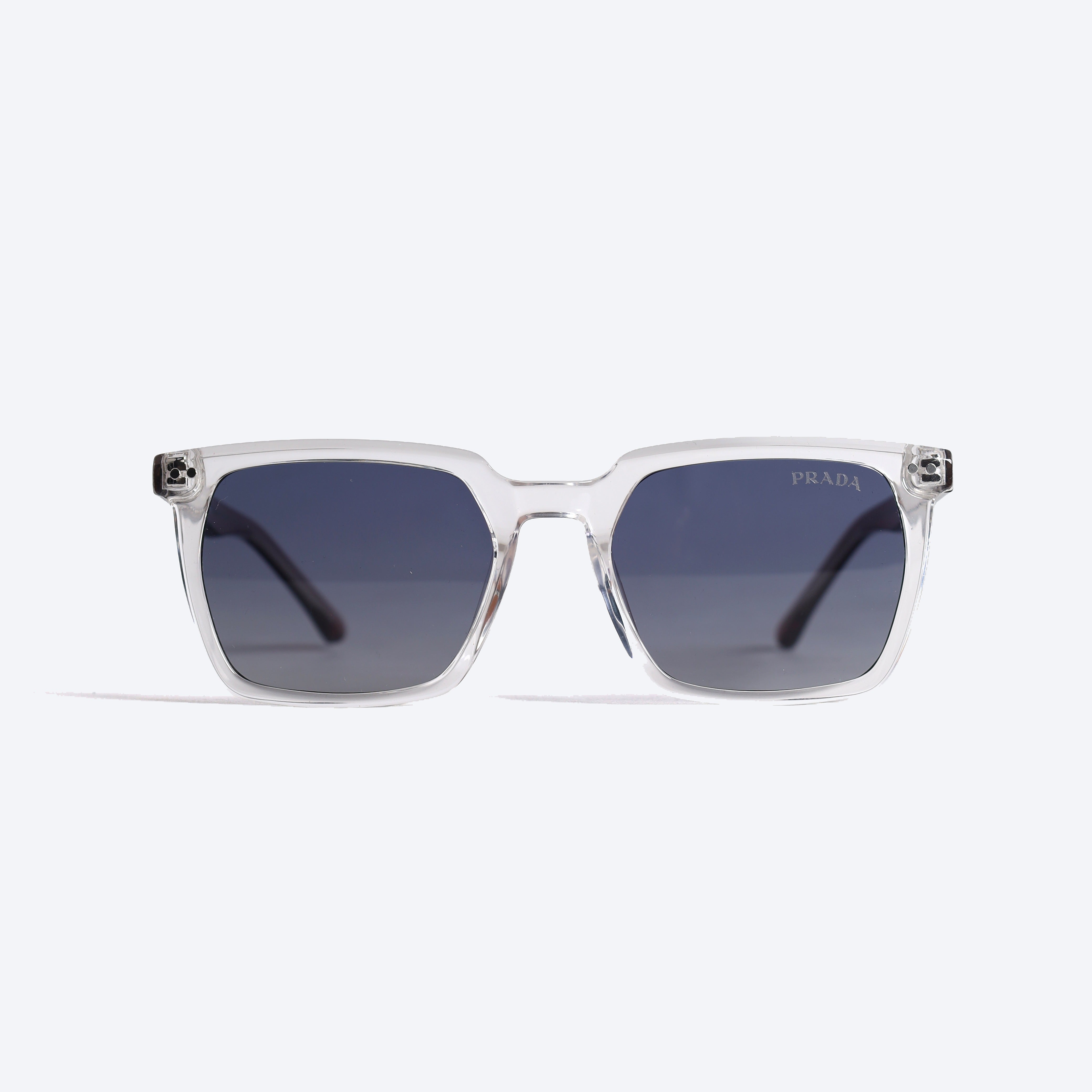 Prada 6504 Square Sun Glasses for Unisex - Transparent