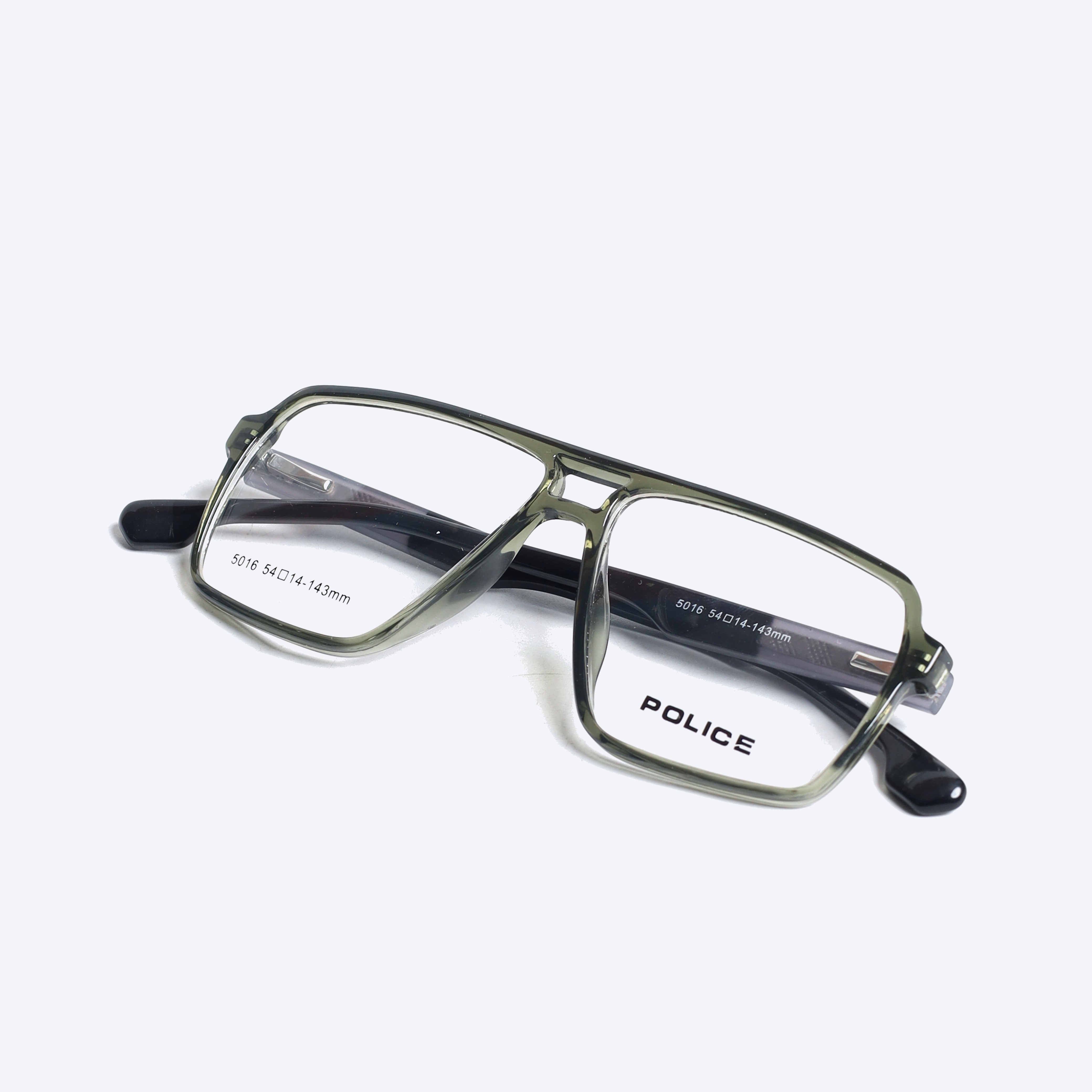 Police 5016 Geometric aviator Eyeglasses - Transparent Grey