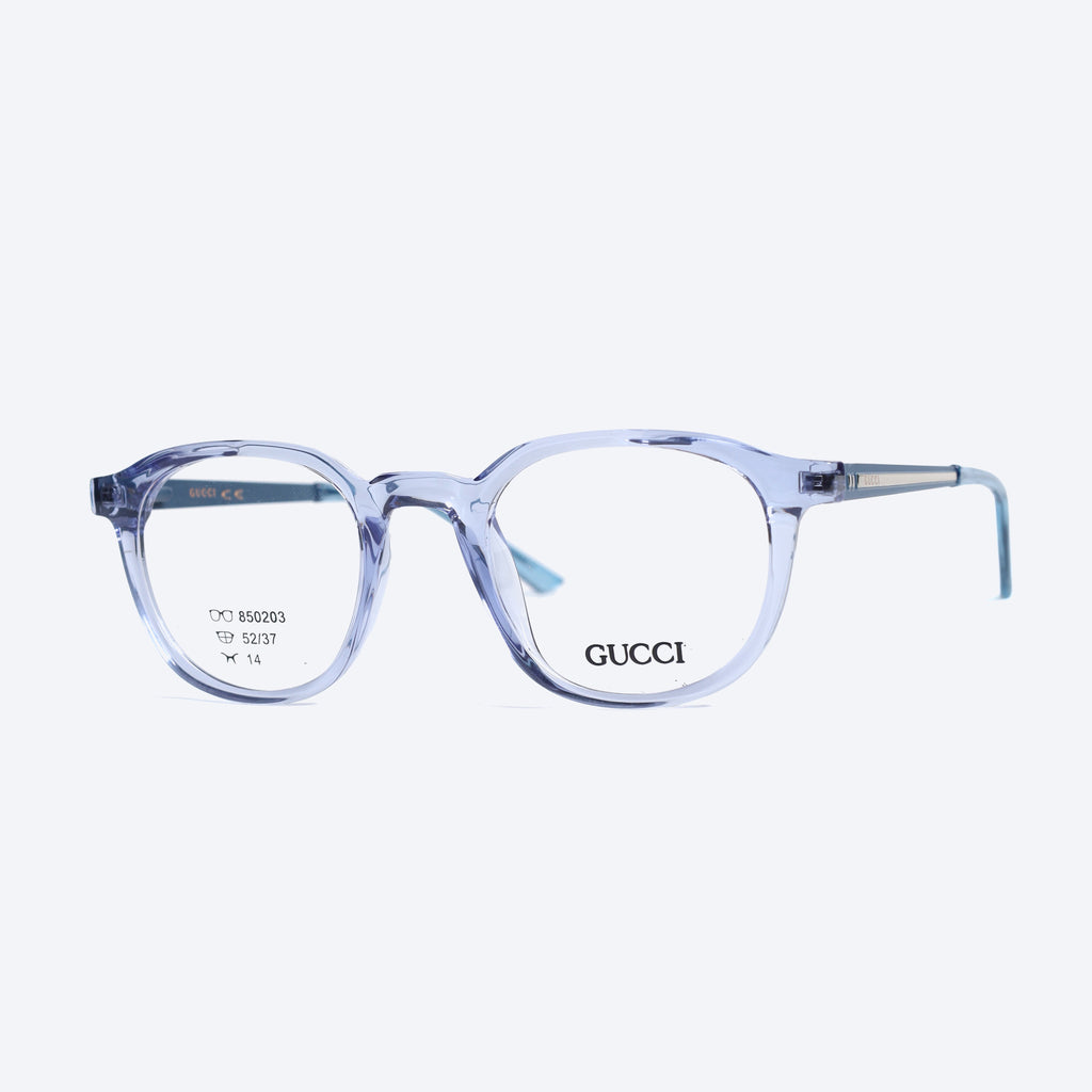 Gucci 850203 Geometric Eyeglasses - Transparent Blue