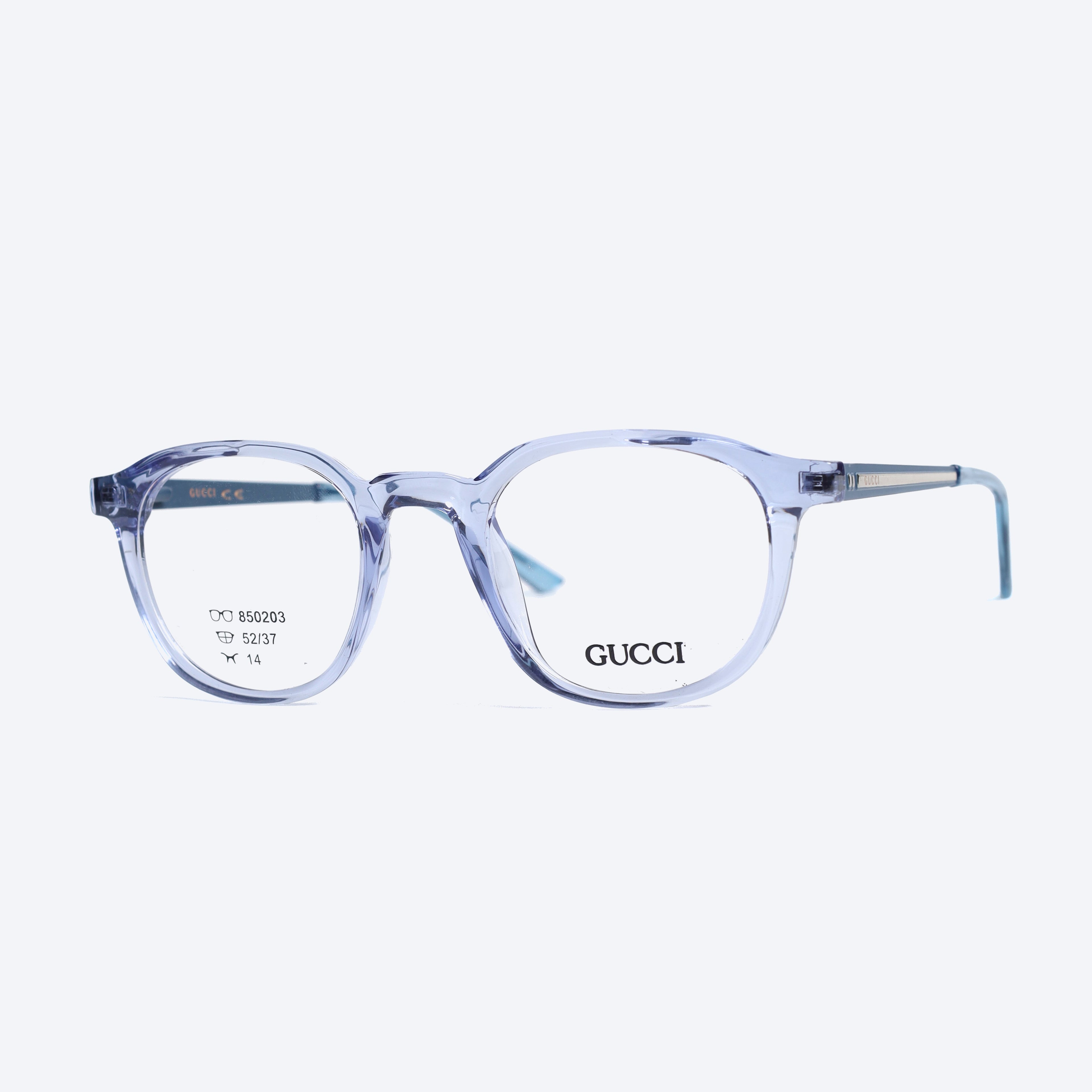 Gucci 850203 Geometric Eyeglasses - Transparent Blue