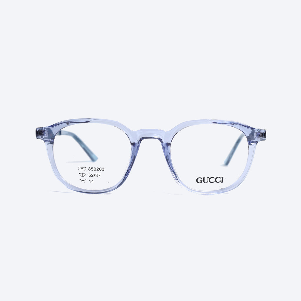 Gucci 850203 Geometric Eyeglasses - Transparent Blue