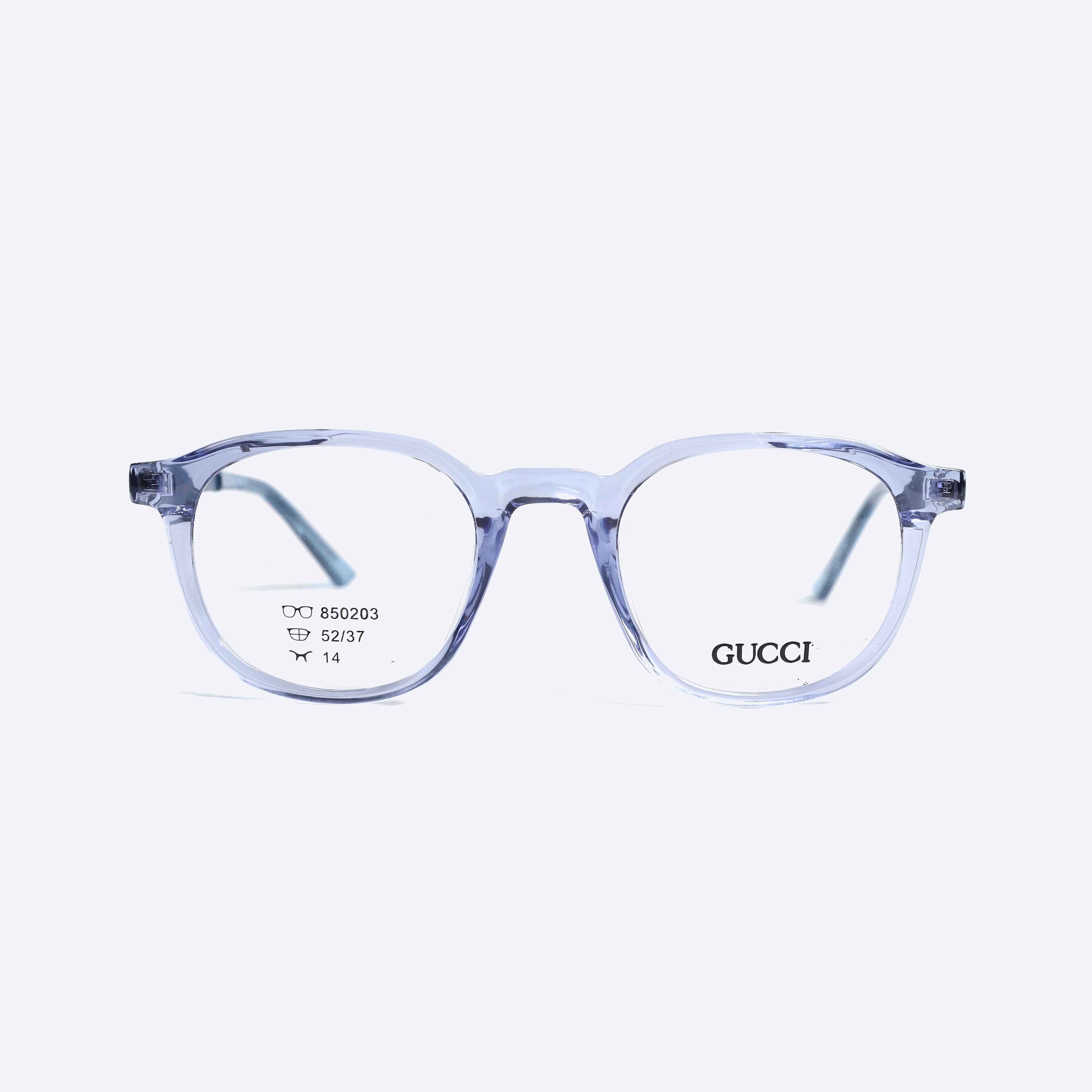 Gucci 850203 Geometric Eyeglasses - Transparent Blue
