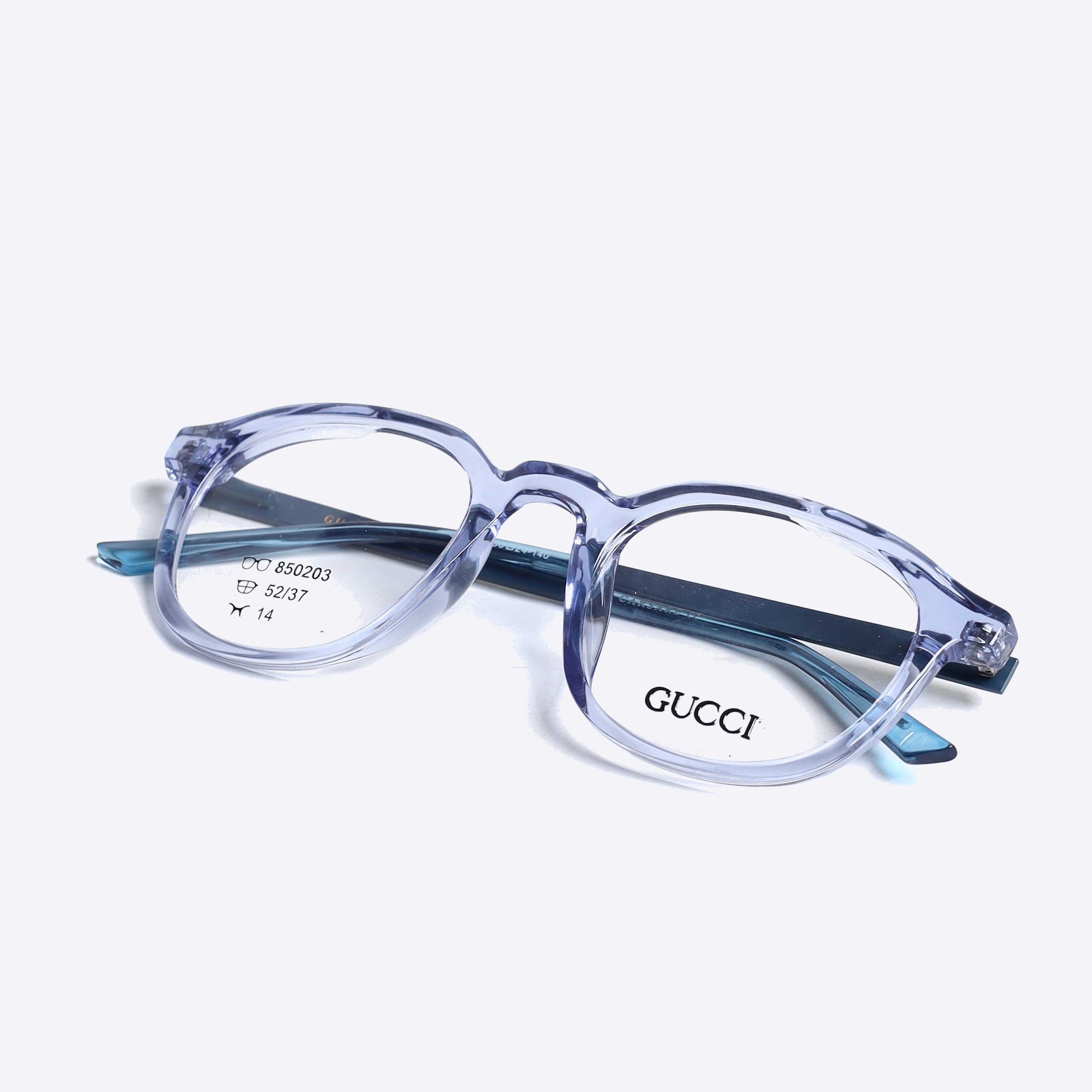 Gucci 850203 Geometric Eyeglasses - Transparent Blue