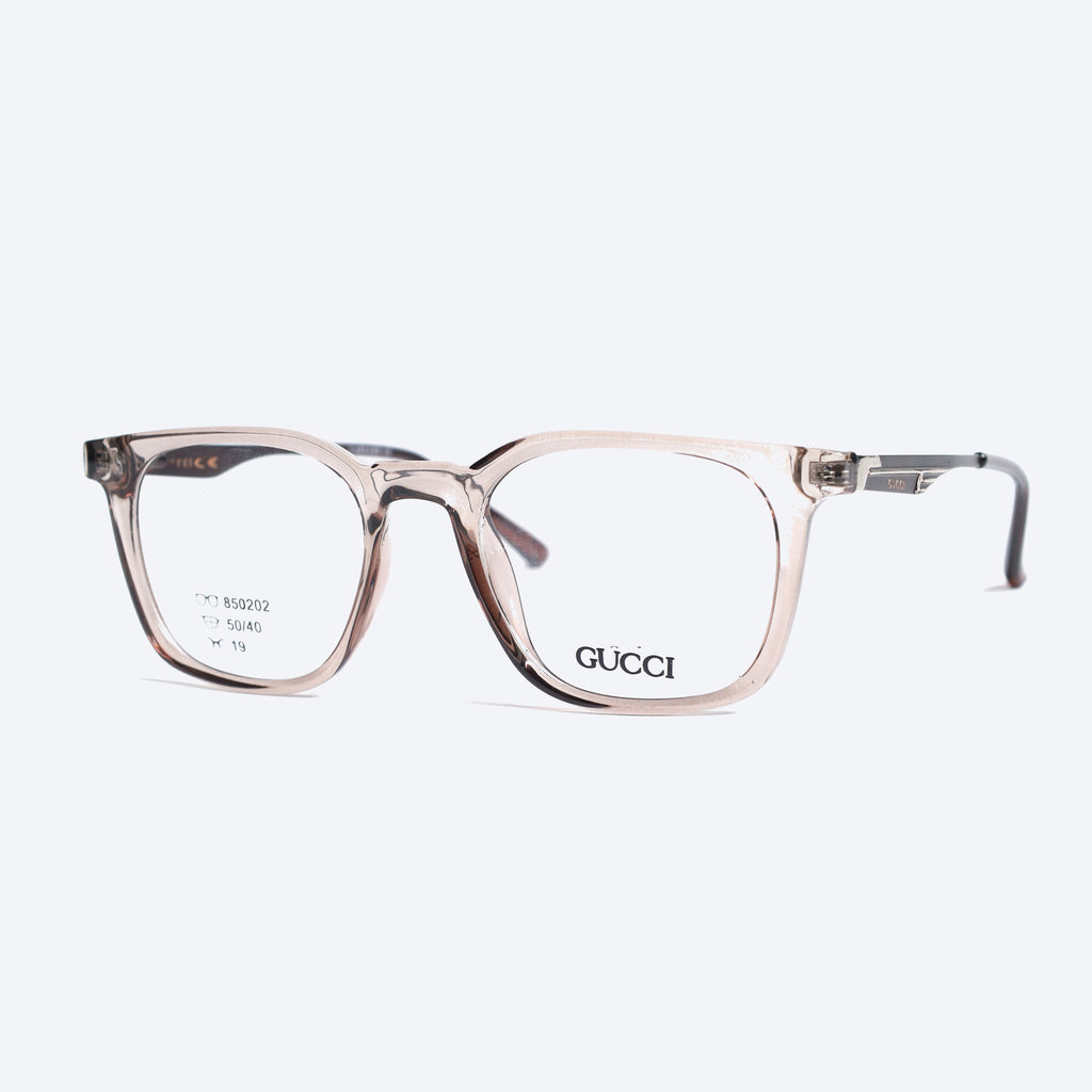 Gucci 850202 Geometric Eyeglasses - Transparent Brown