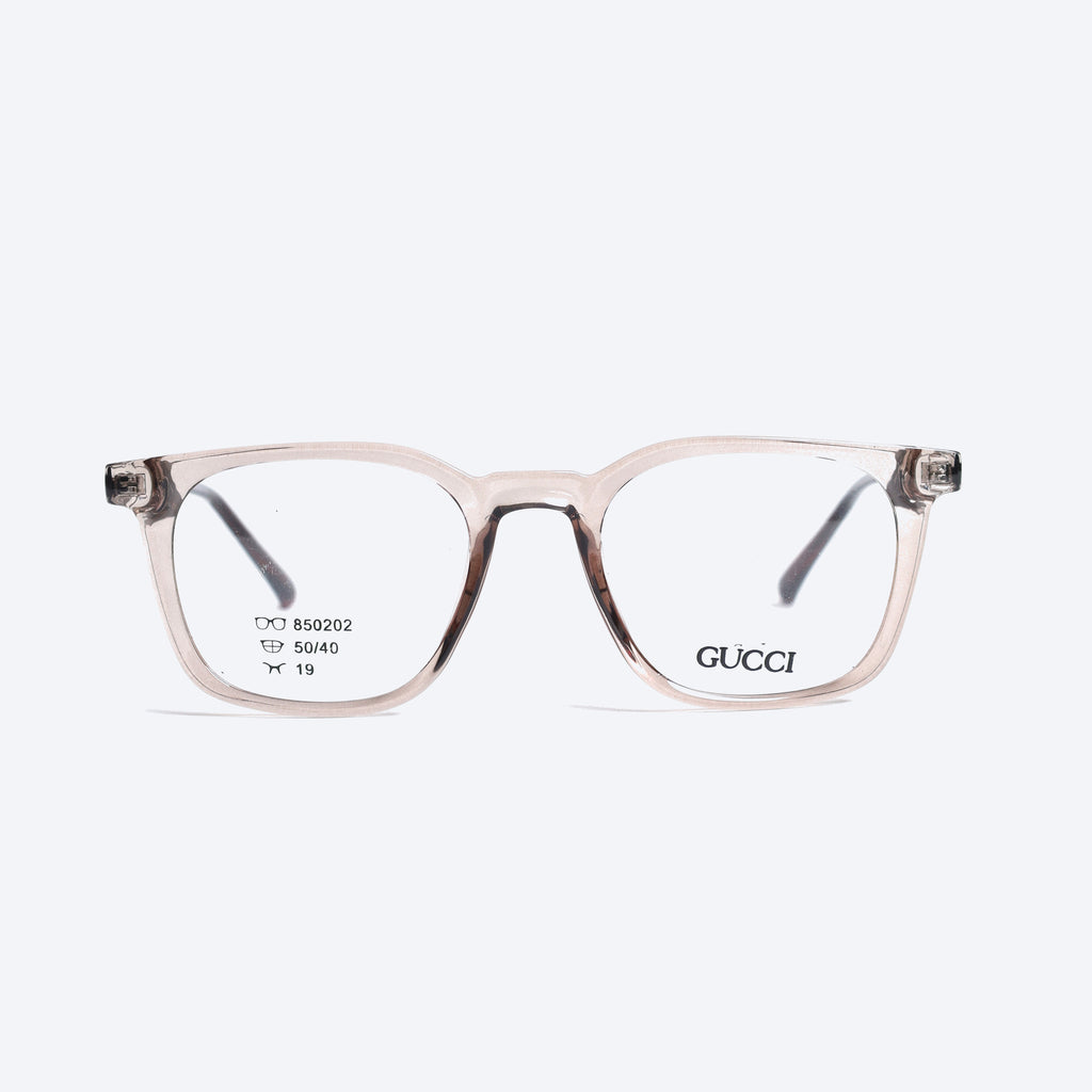 Gucci 850202 Geometric Eyeglasses - Transparent Brown