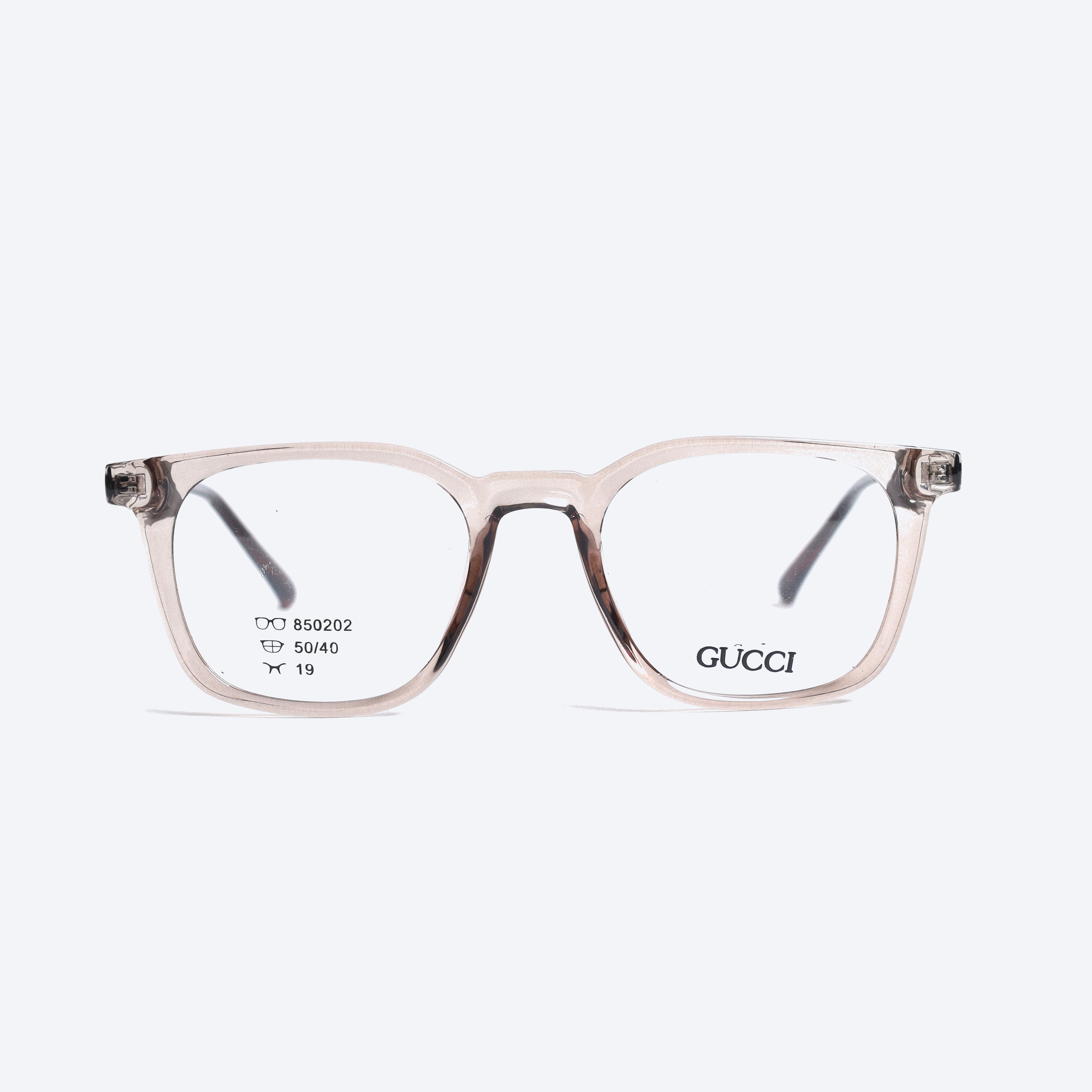 Gucci 850202 Geometric Eyeglasses - Transparent Brown