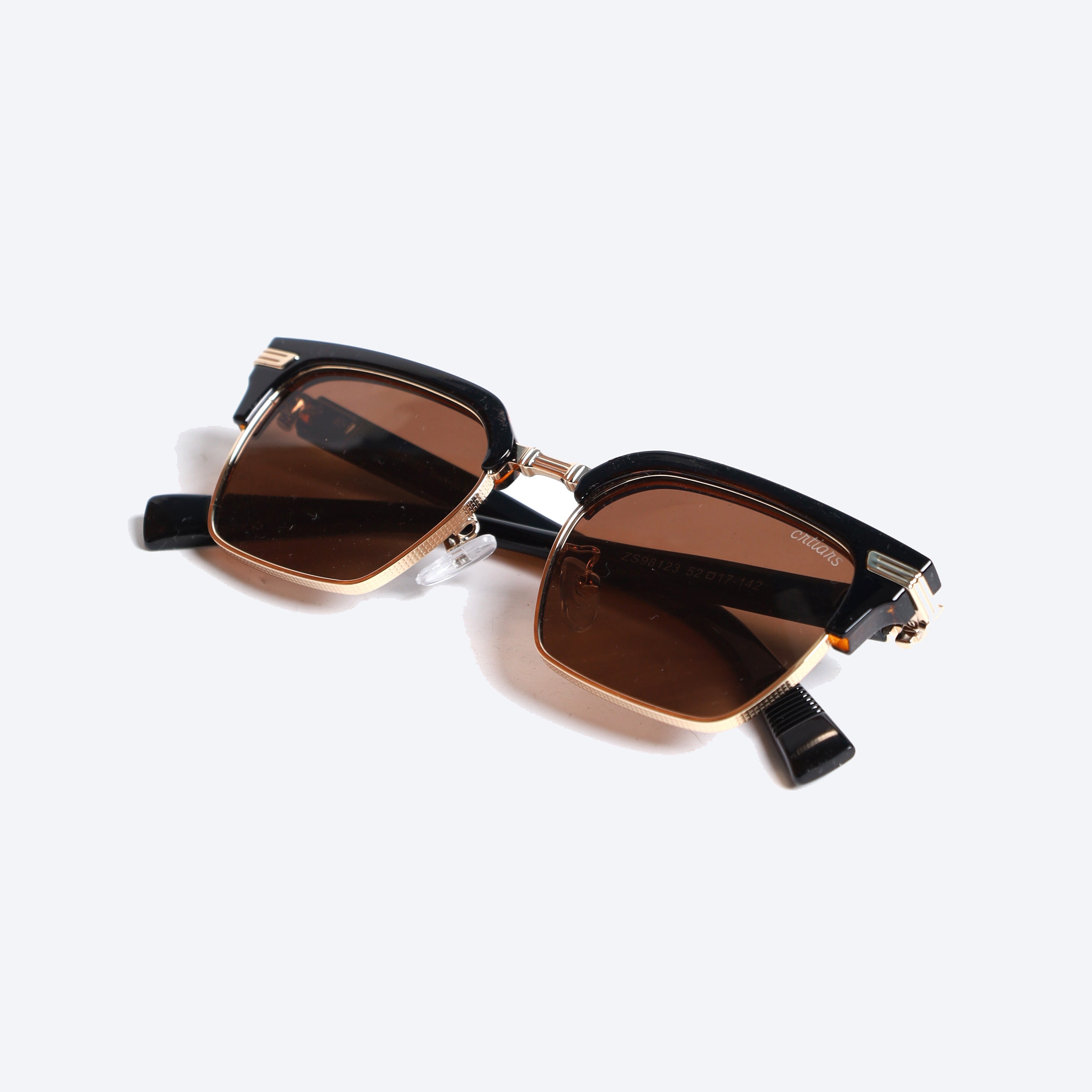 Crtiars ZS998123 Wayfarer Power Sun Glasses for Gents - Brown Golden