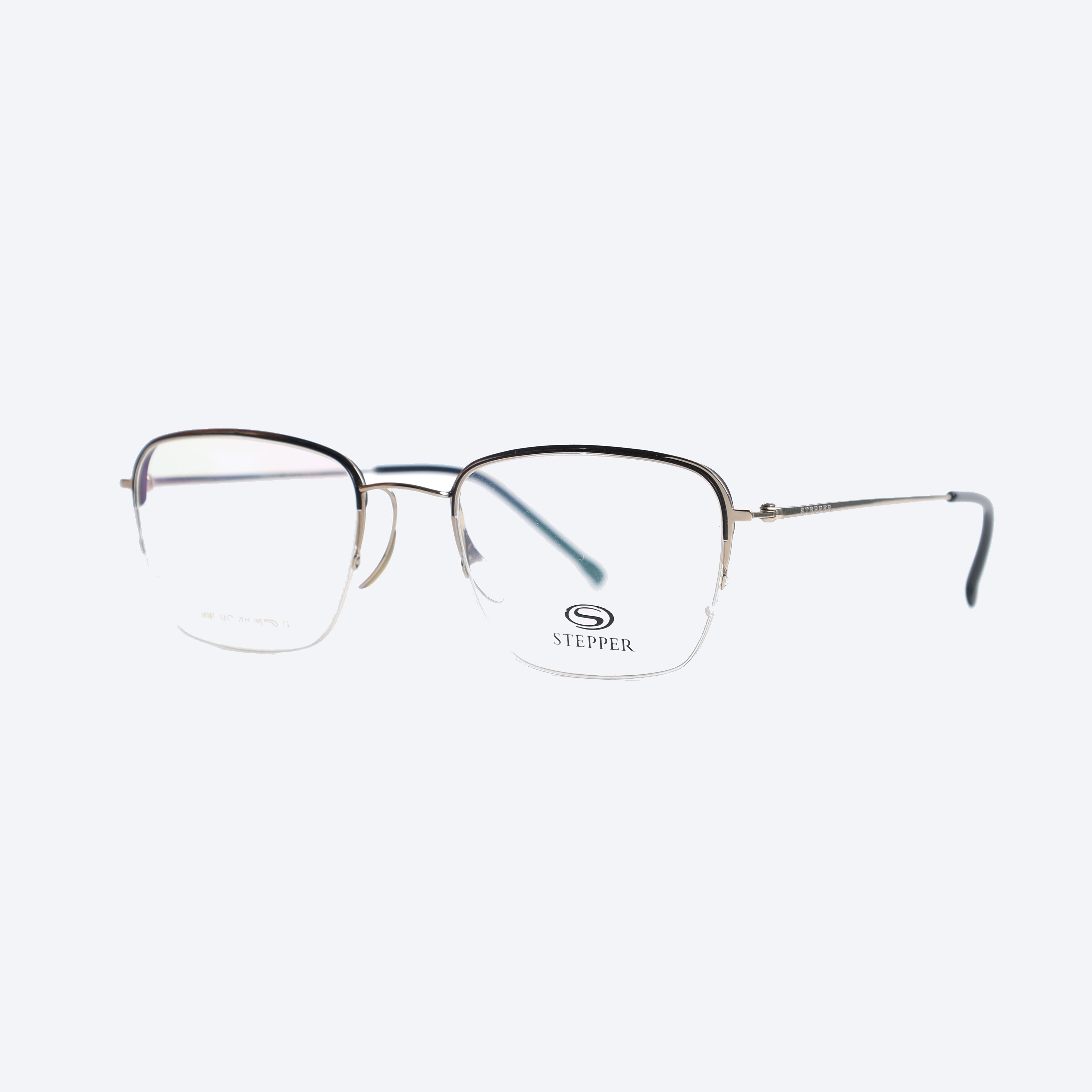 Stepper Pure Titanium 38387 Aviator Eye Glasses for Unisex - Brown Golden