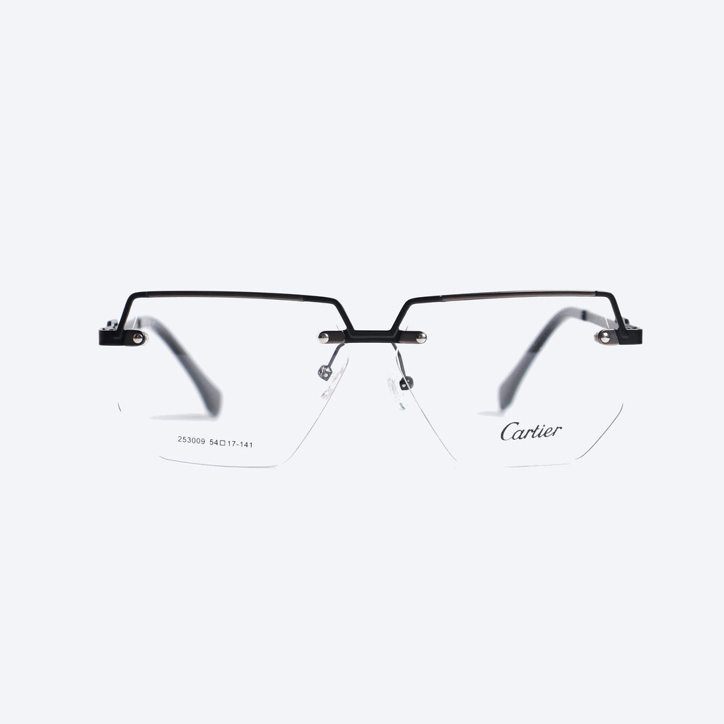 Cartier 253009 Geometric aviator Eye Glasses for Gents - Black