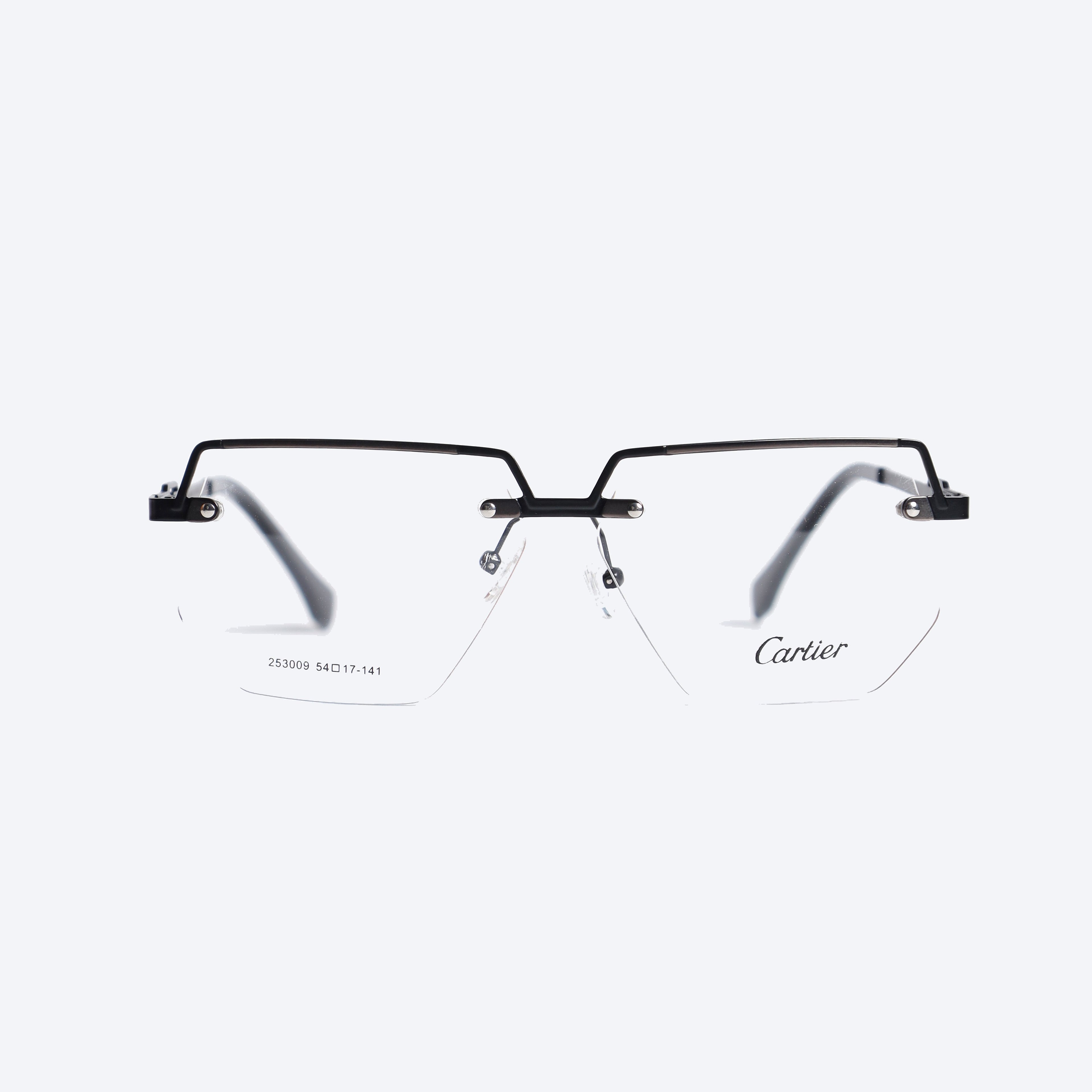 Cartier 253009 Geometric aviator Eye Glasses for Gents - Black