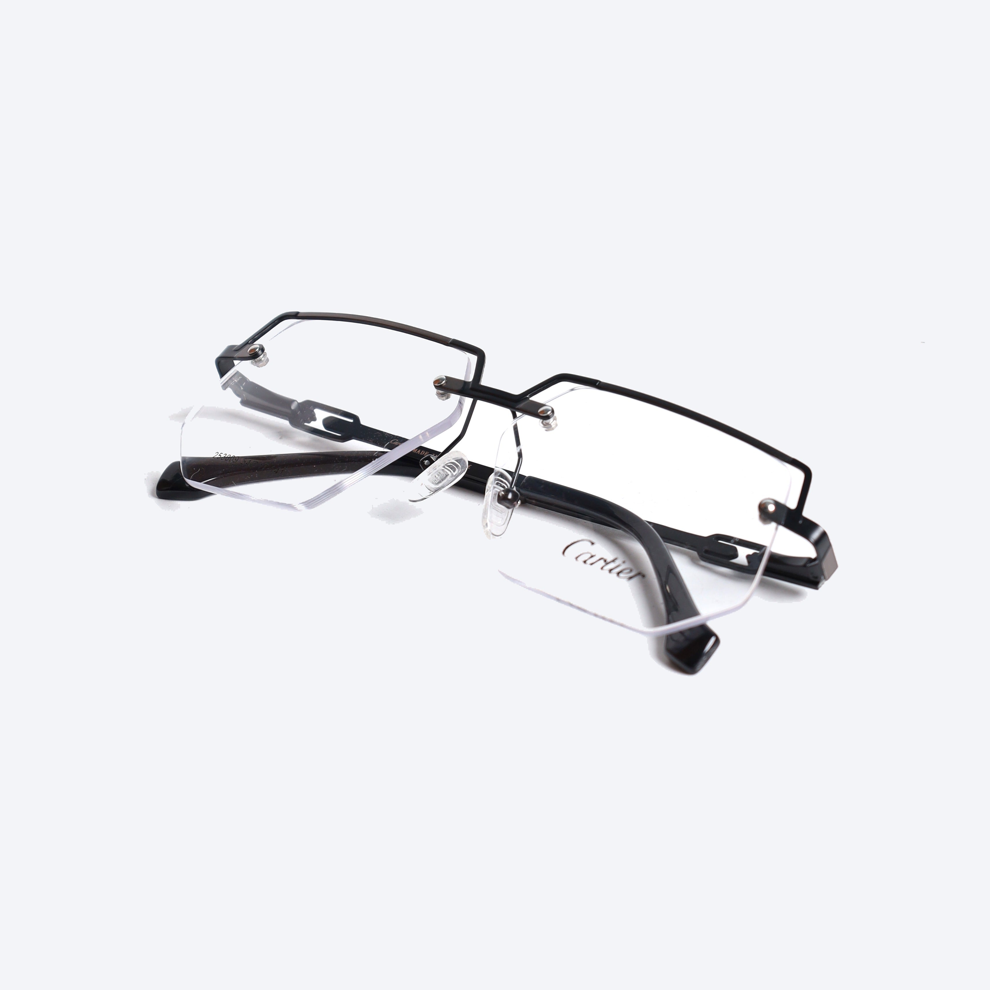 Cartier 253009 Geometric aviator Eye Glasses for Gents - Black