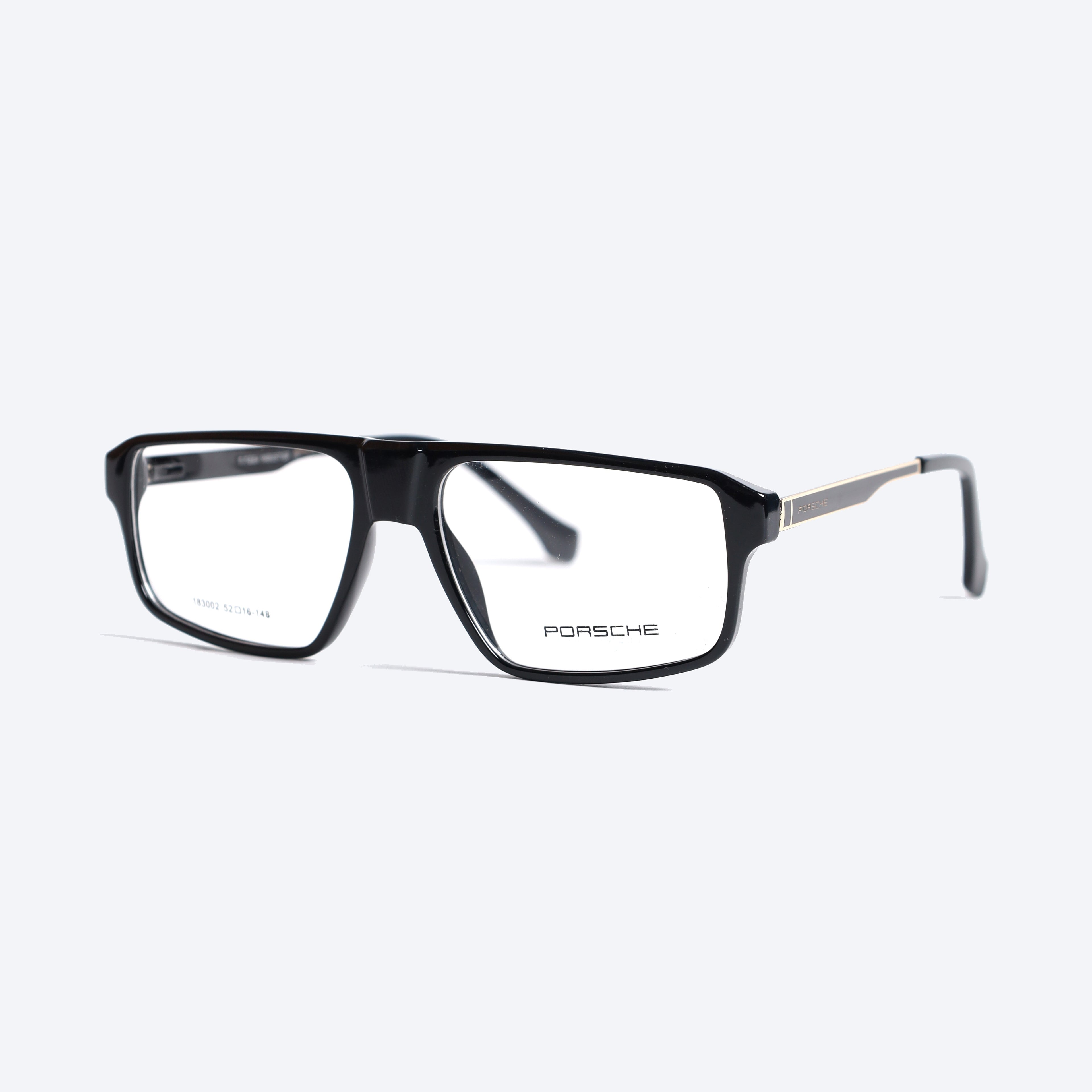 Porsche 183002 Geometric aviator Eye Glasses for Gents - Black