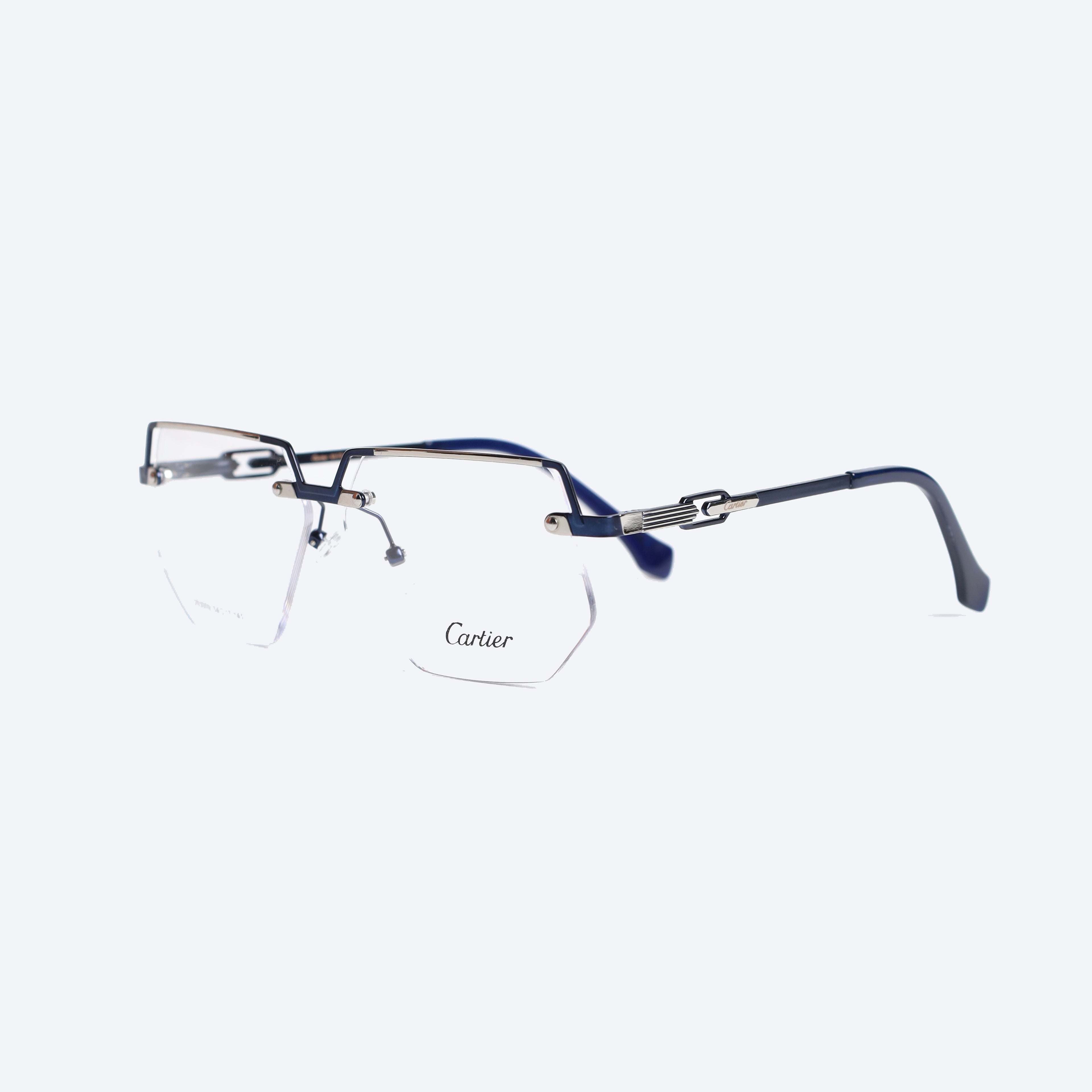 Cartier 253009 Geometric aviator Eye Glasses for Gents - Blue