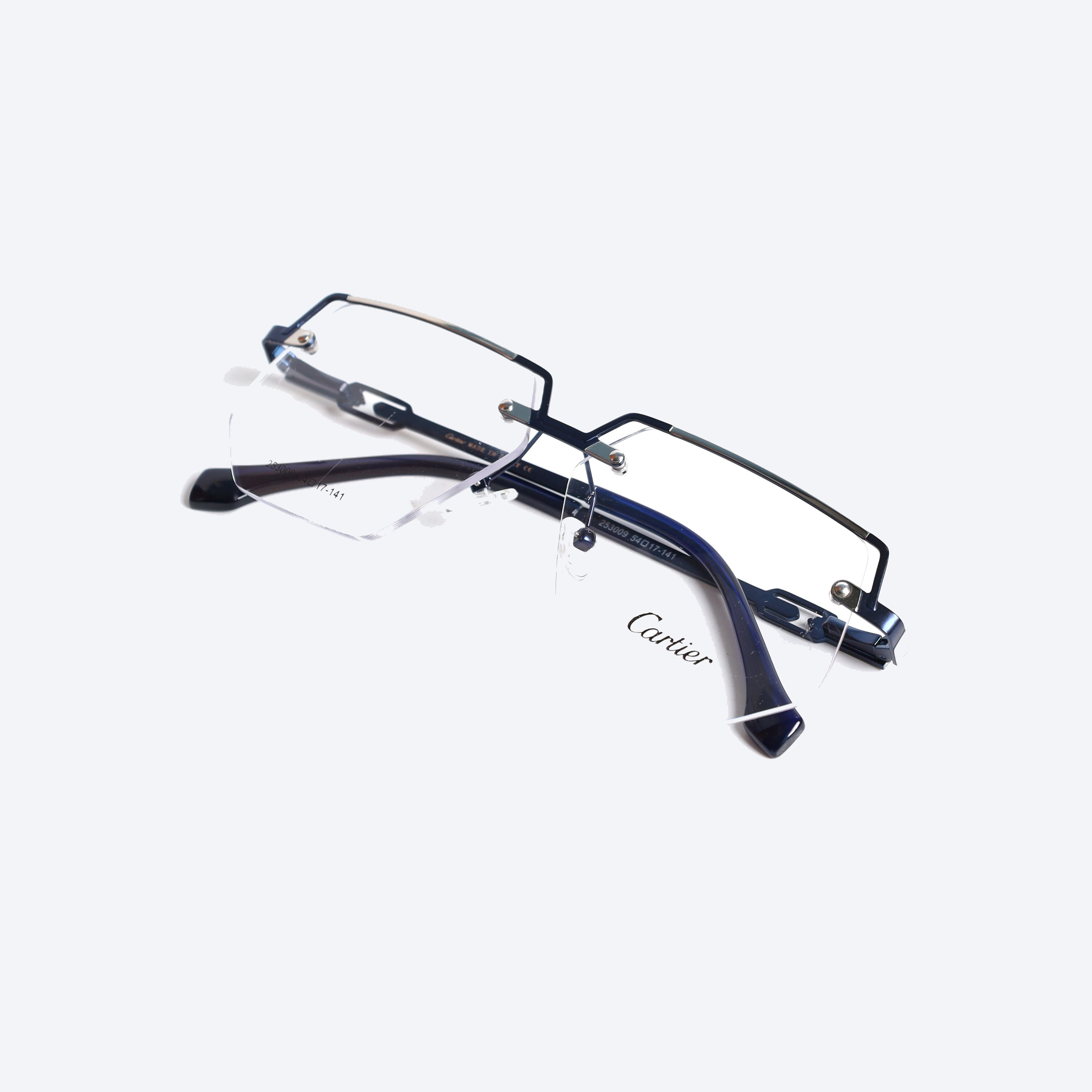 Cartier 253009 Geometric aviator Eye Glasses for Gents - Blue