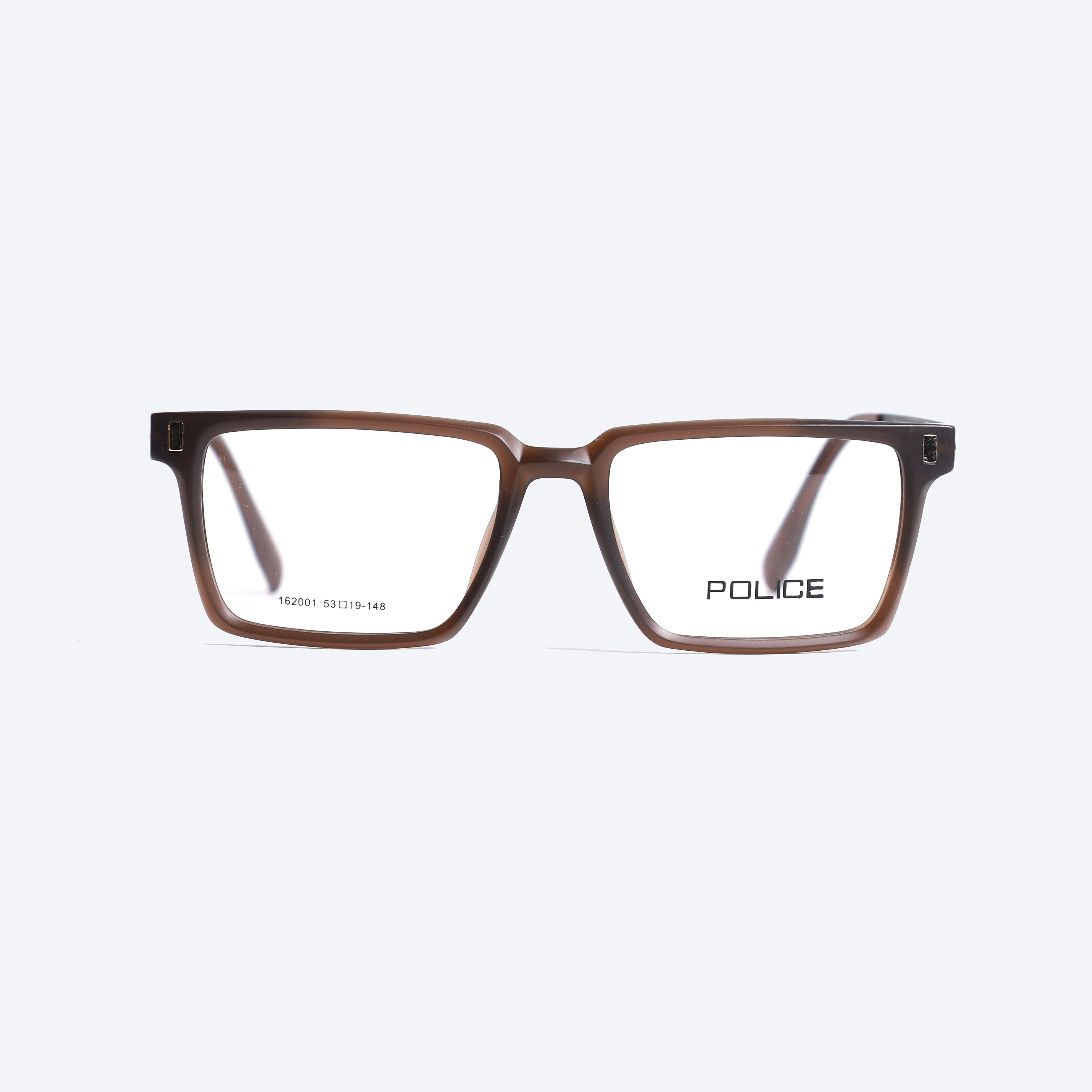 Police 162001 Rectangle Eye Glasses for Gents - Brown