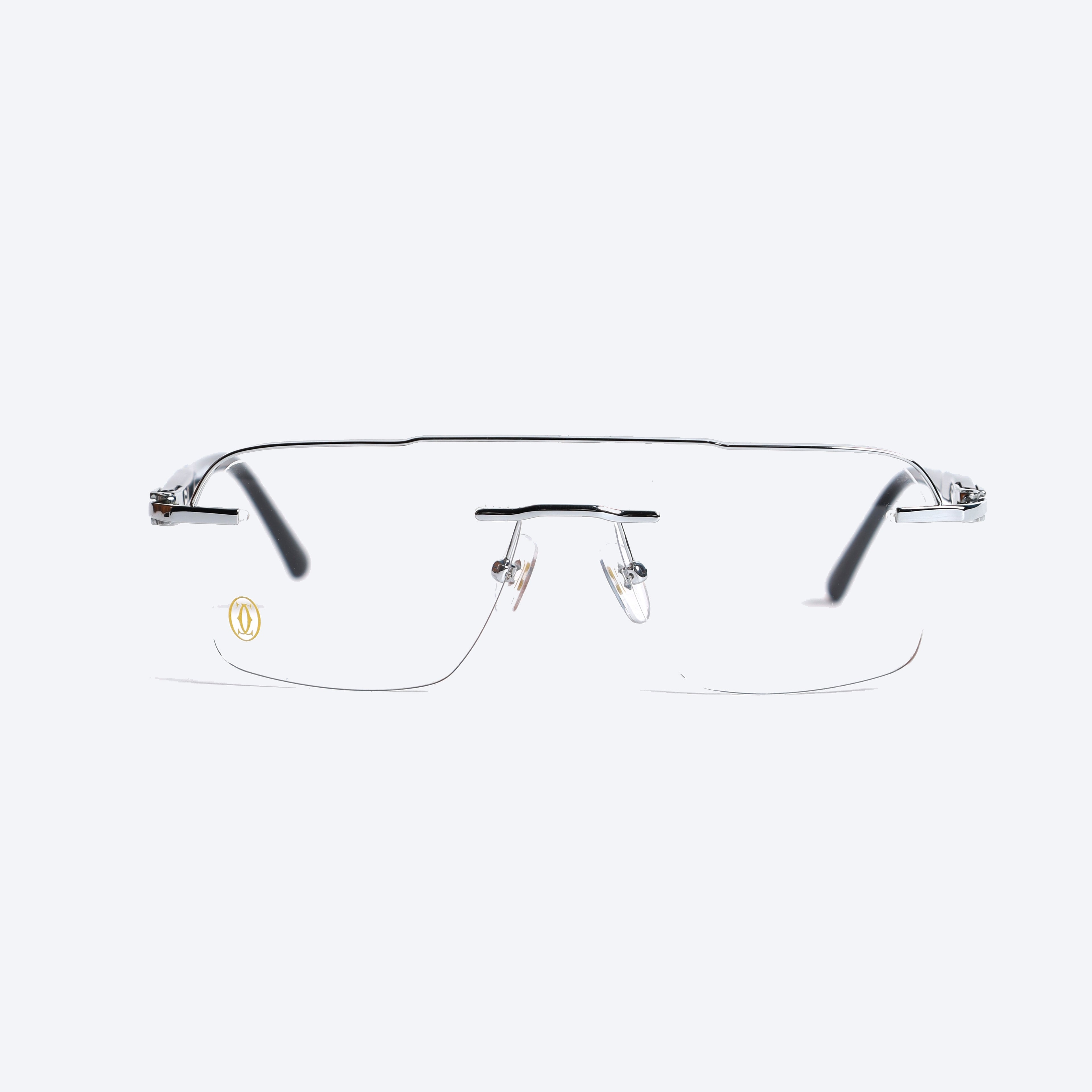 Cartier 120305J Geometric aviator Eye Glasses for Gents - silver