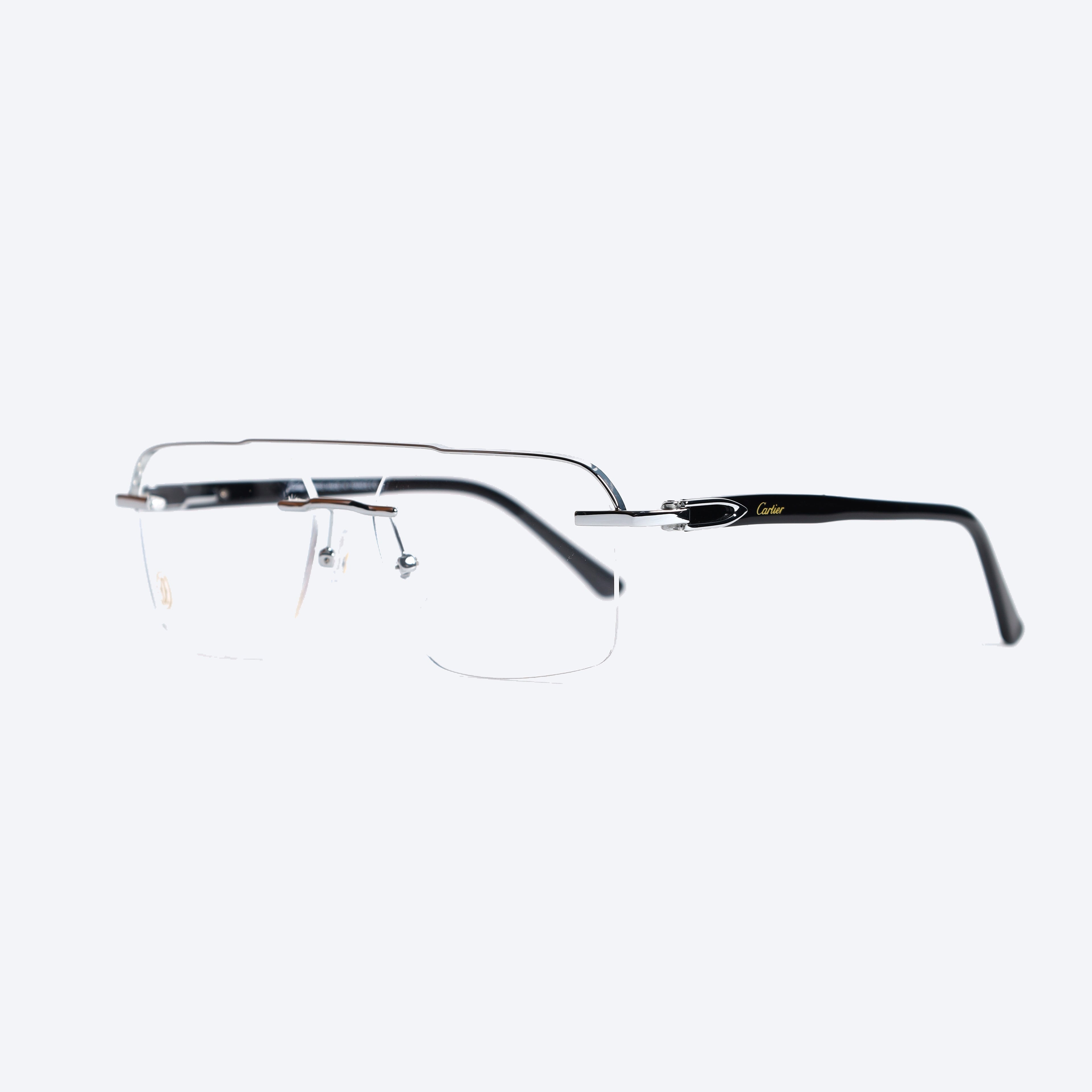 Cartier 120305J Geometric aviator Eye Glasses for Gents - silver