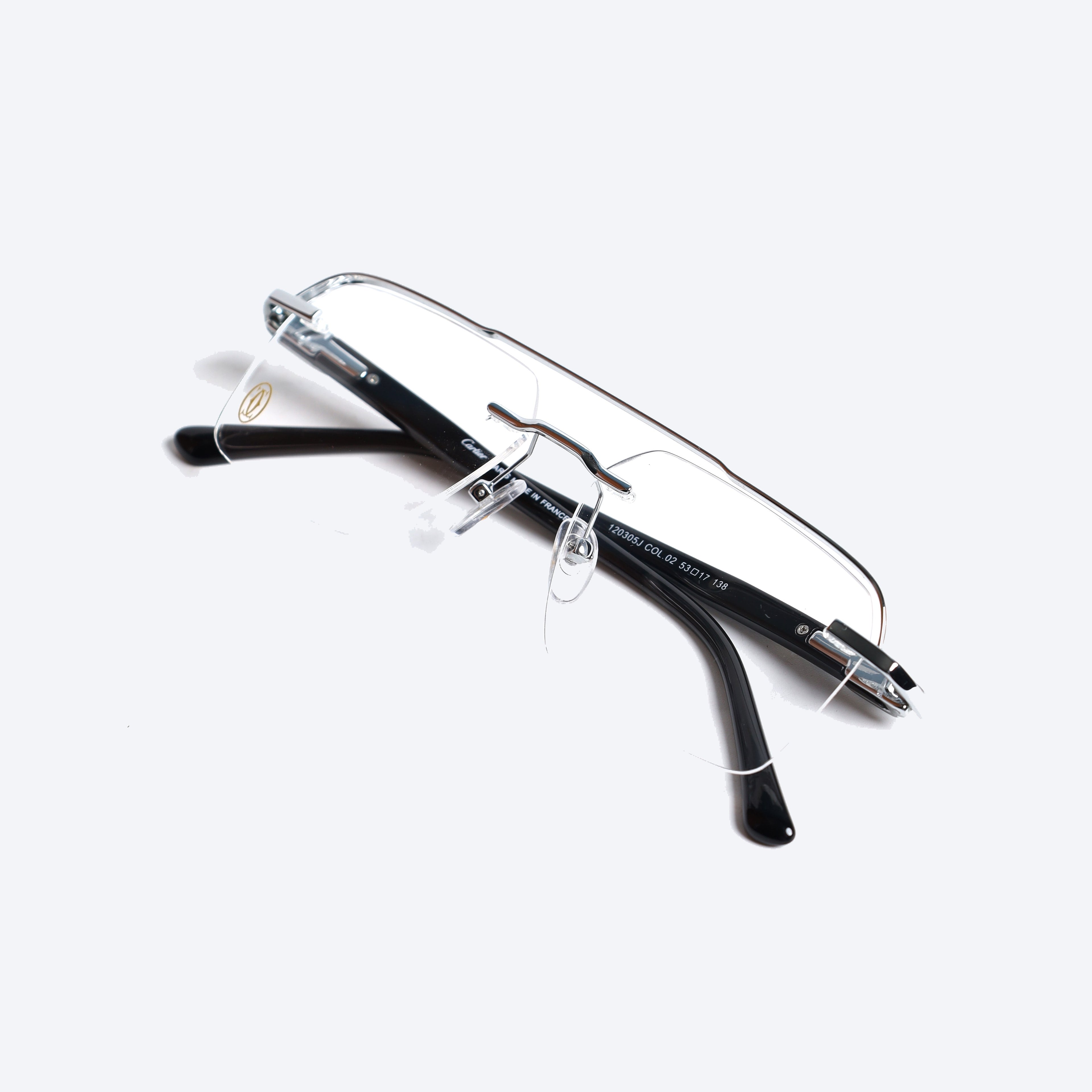 Cartier 120305J Geometric aviator Eye Glasses for Gents - silver