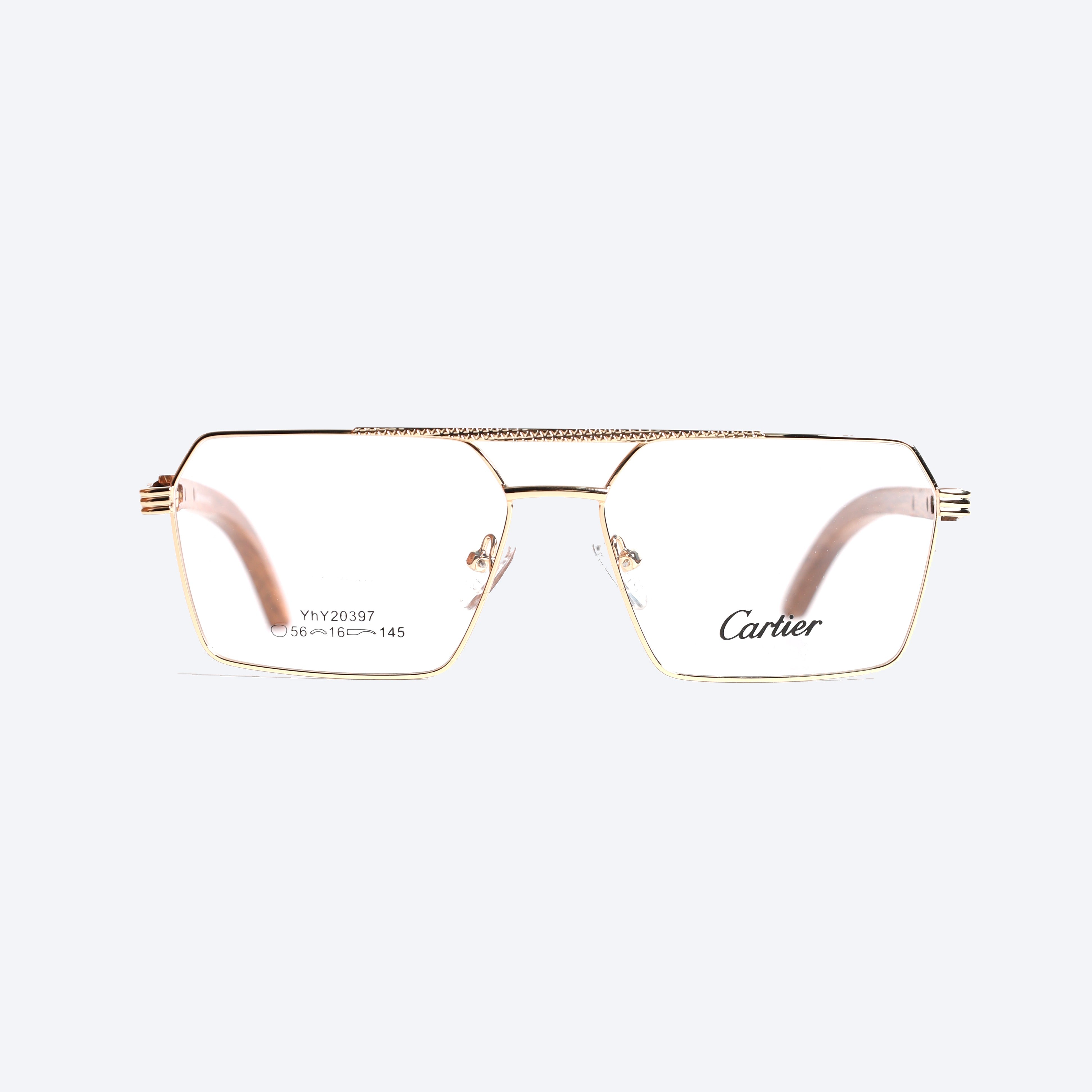 Cartier yhy20397 Aviator Eye Glasses for Gents - Gold