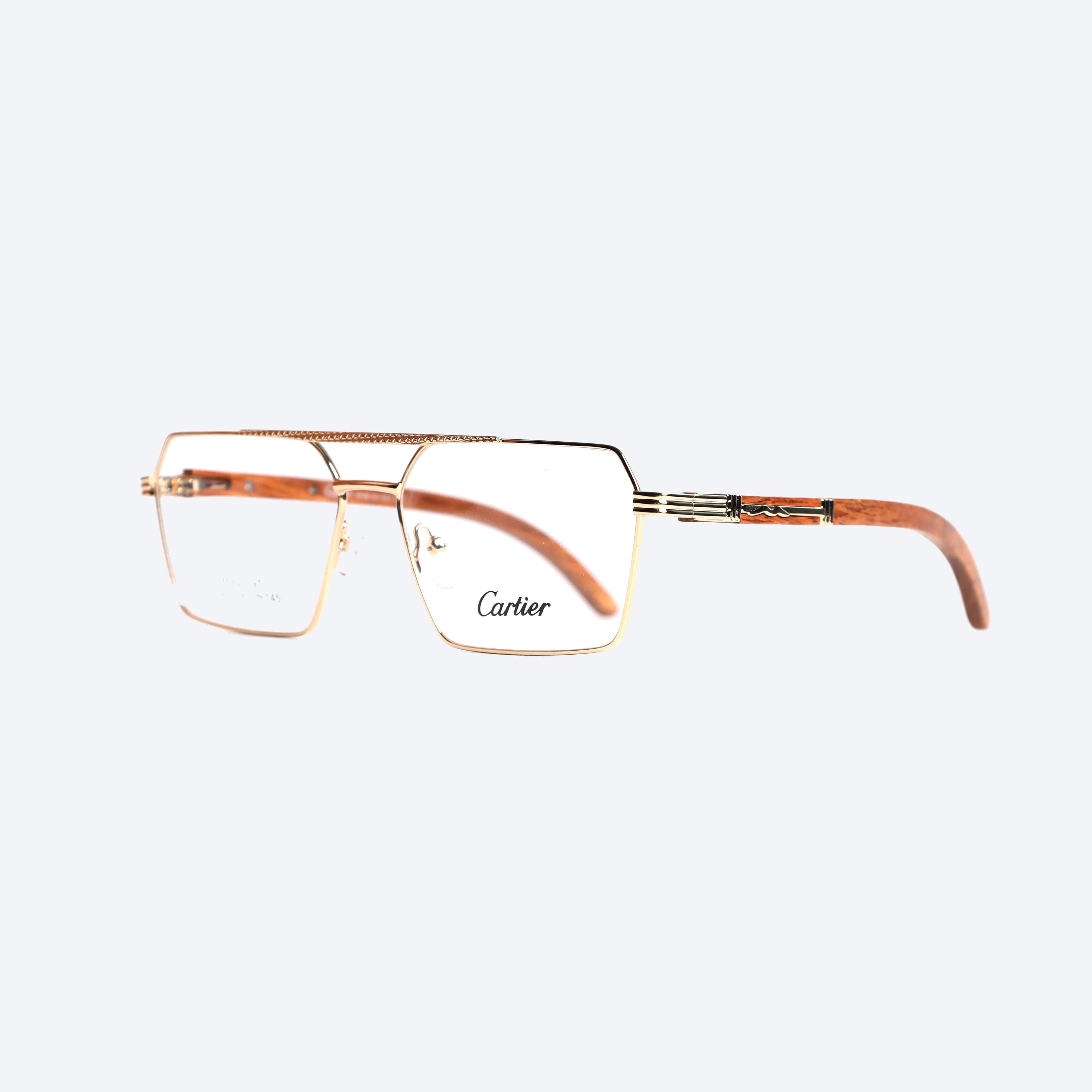 Cartier yhy20397 Aviator Eye Glasses for Gents - Gold