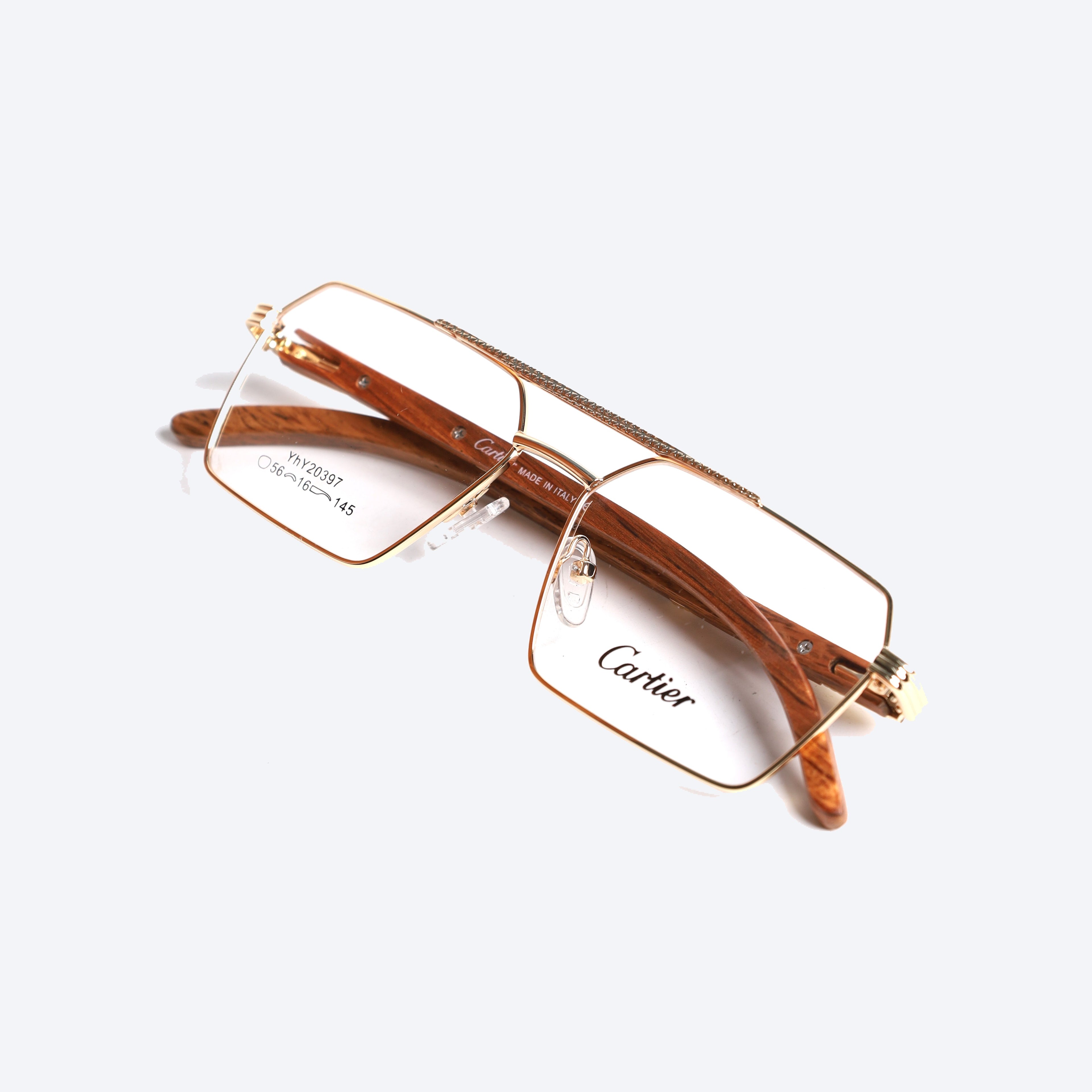 Cartier yhy20397 Aviator Eye Glasses for Gents - Gold