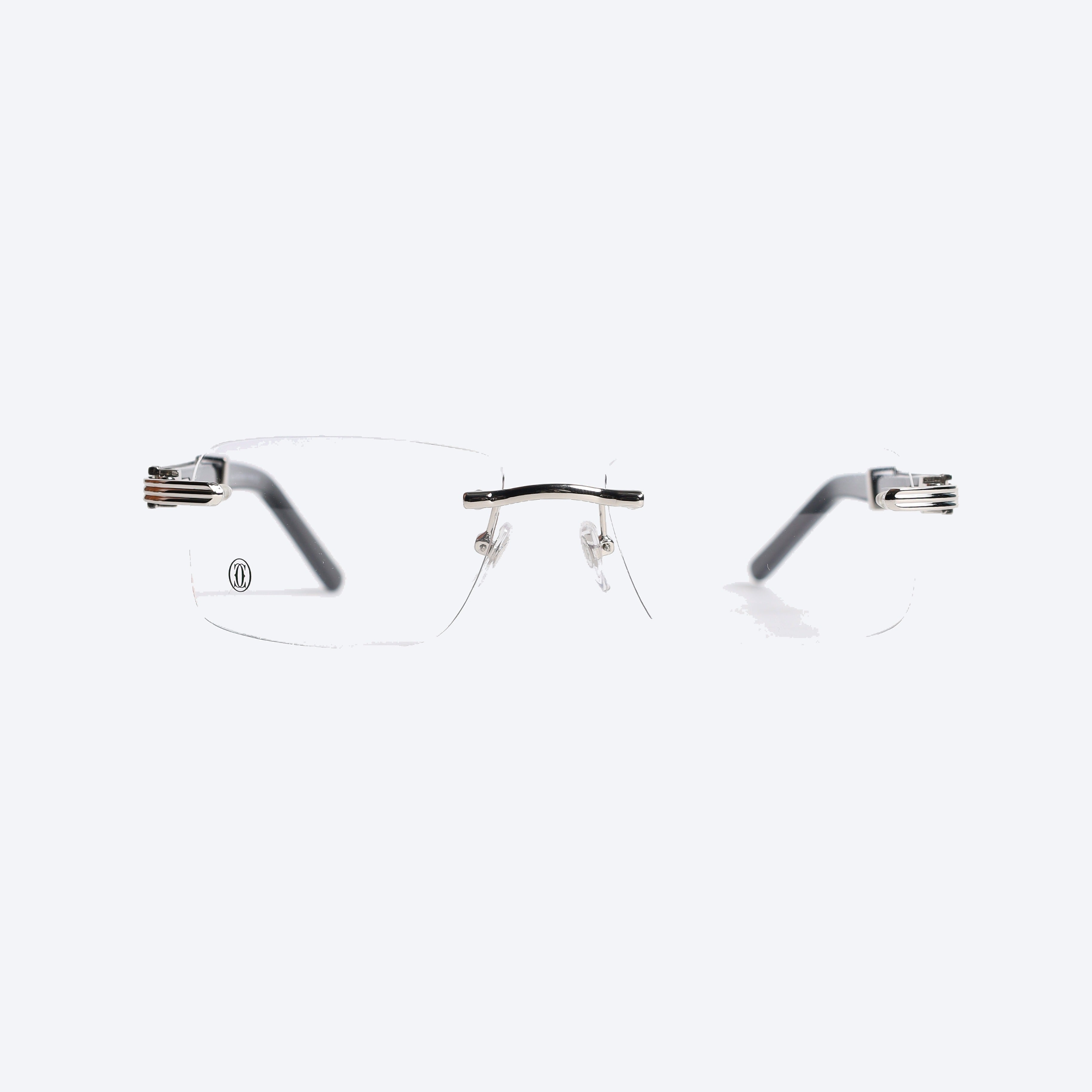 Cartier 3471 Rectangle Eye Glasses for Gents - Silver