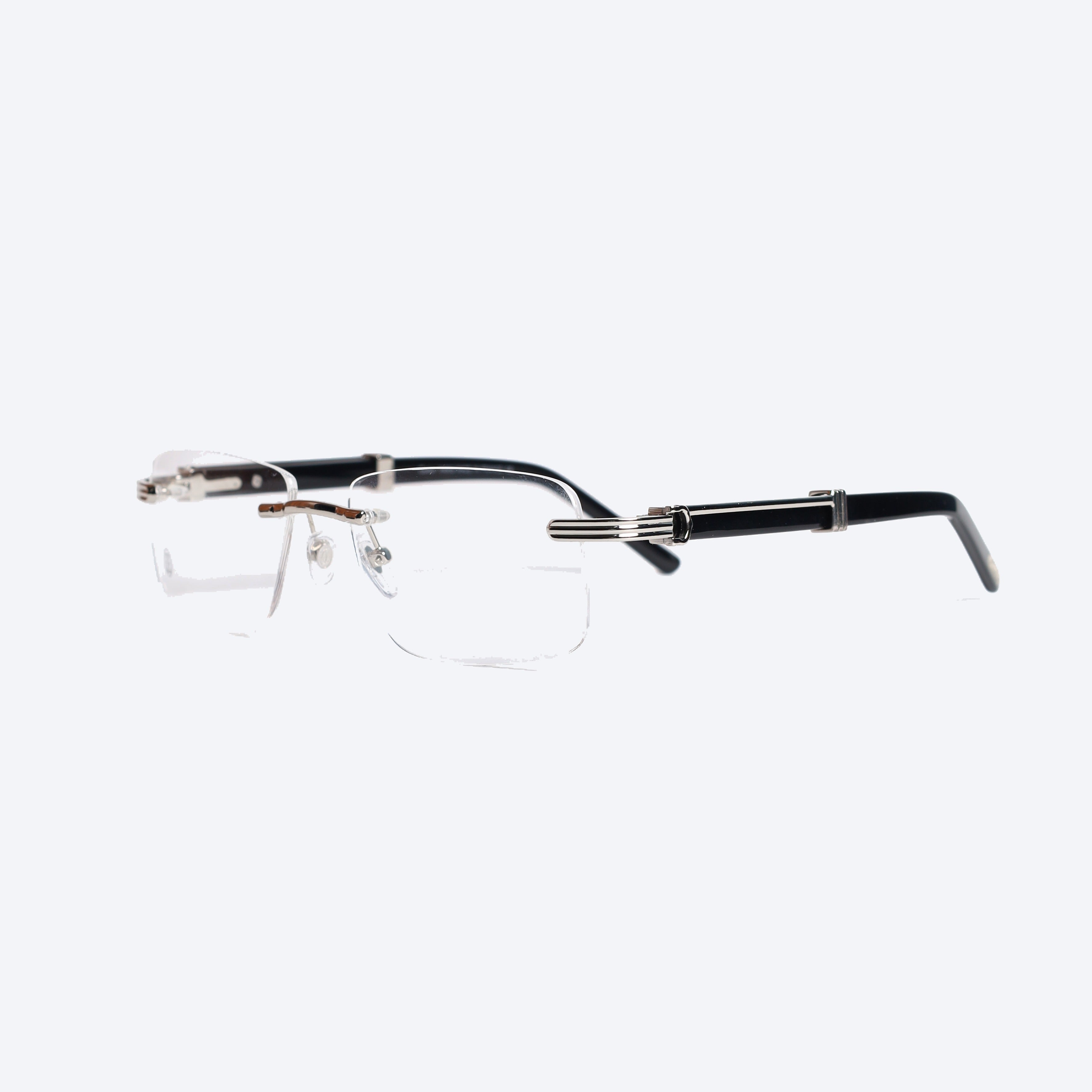 Cartier 3471 Rectangle Eye Glasses for Gents - Silver