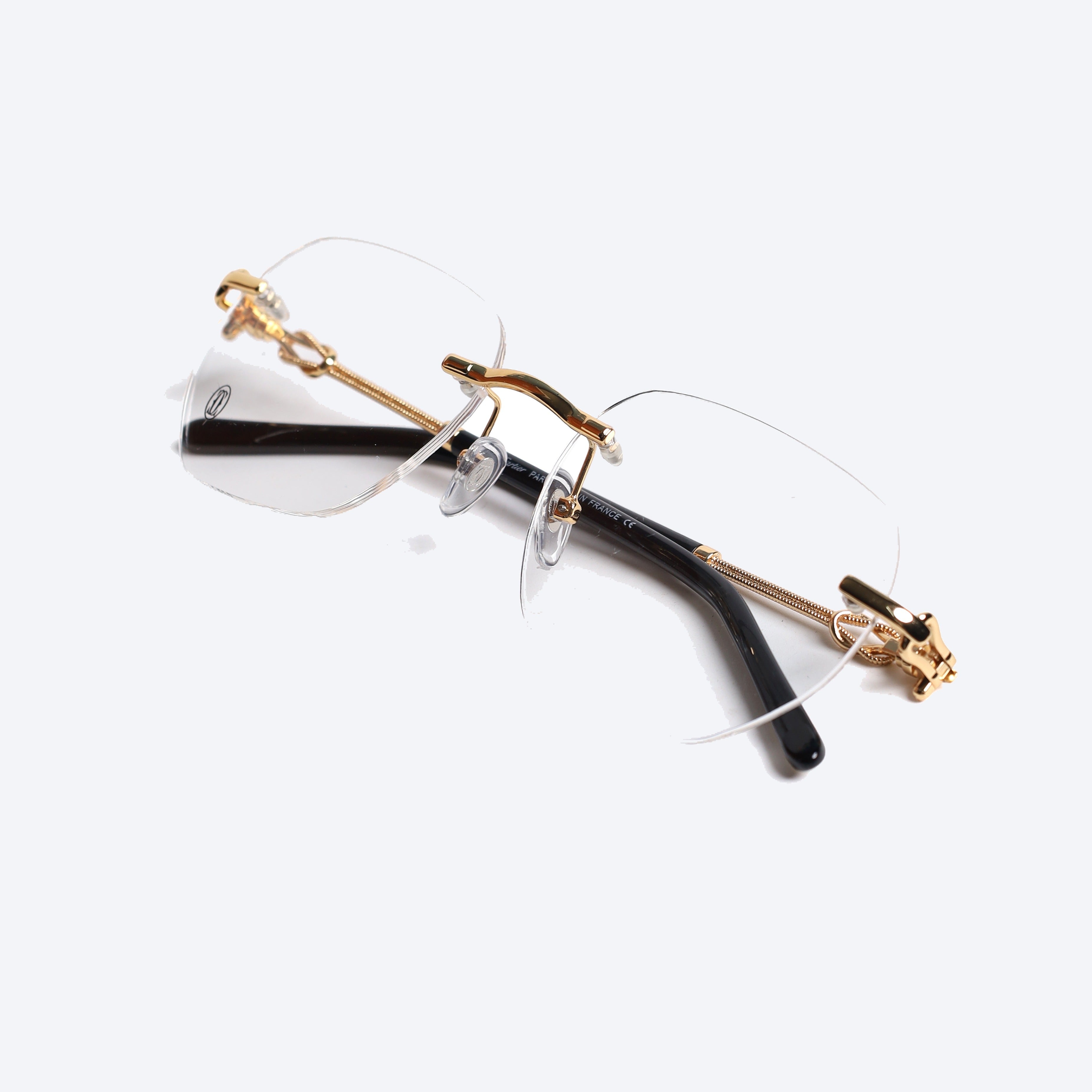 Cartier 3445 Geometric Eye Glasses for Unisex - Gold