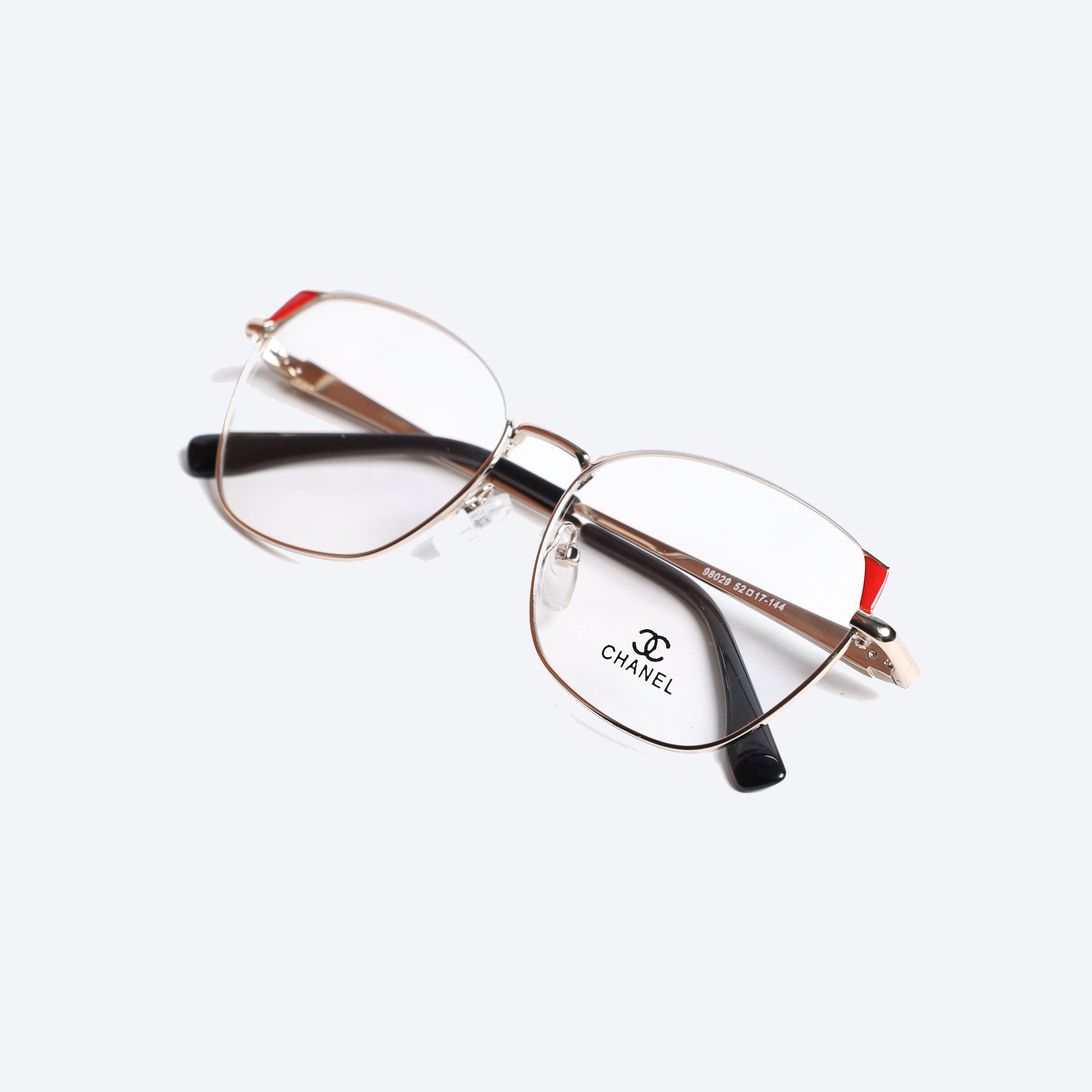 Chanel 98029 Geometric Cat eye Eye Glasses for Ladies - White/Golden