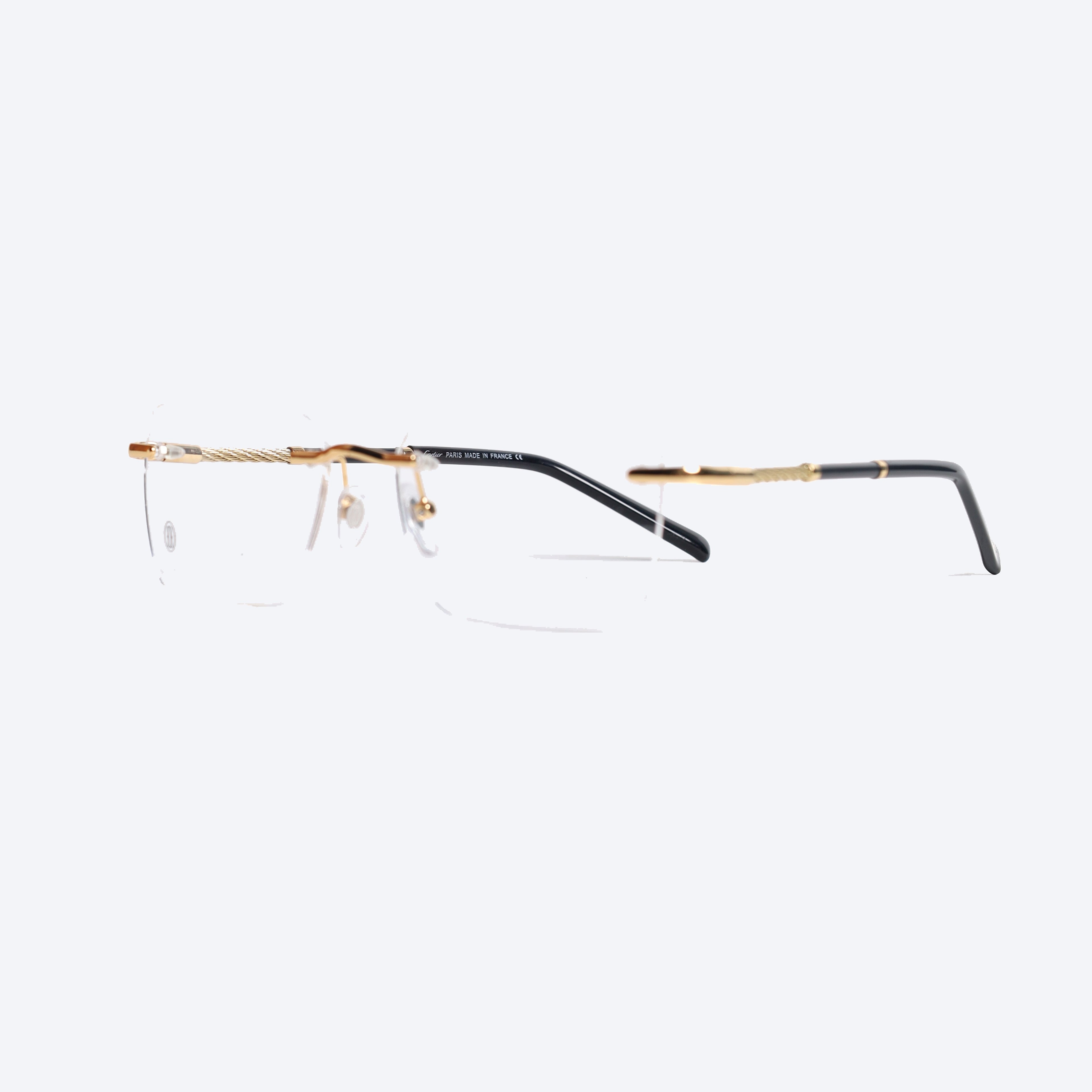 Cartier 3455 Rectangle Eye Glasses for Gents - Gold