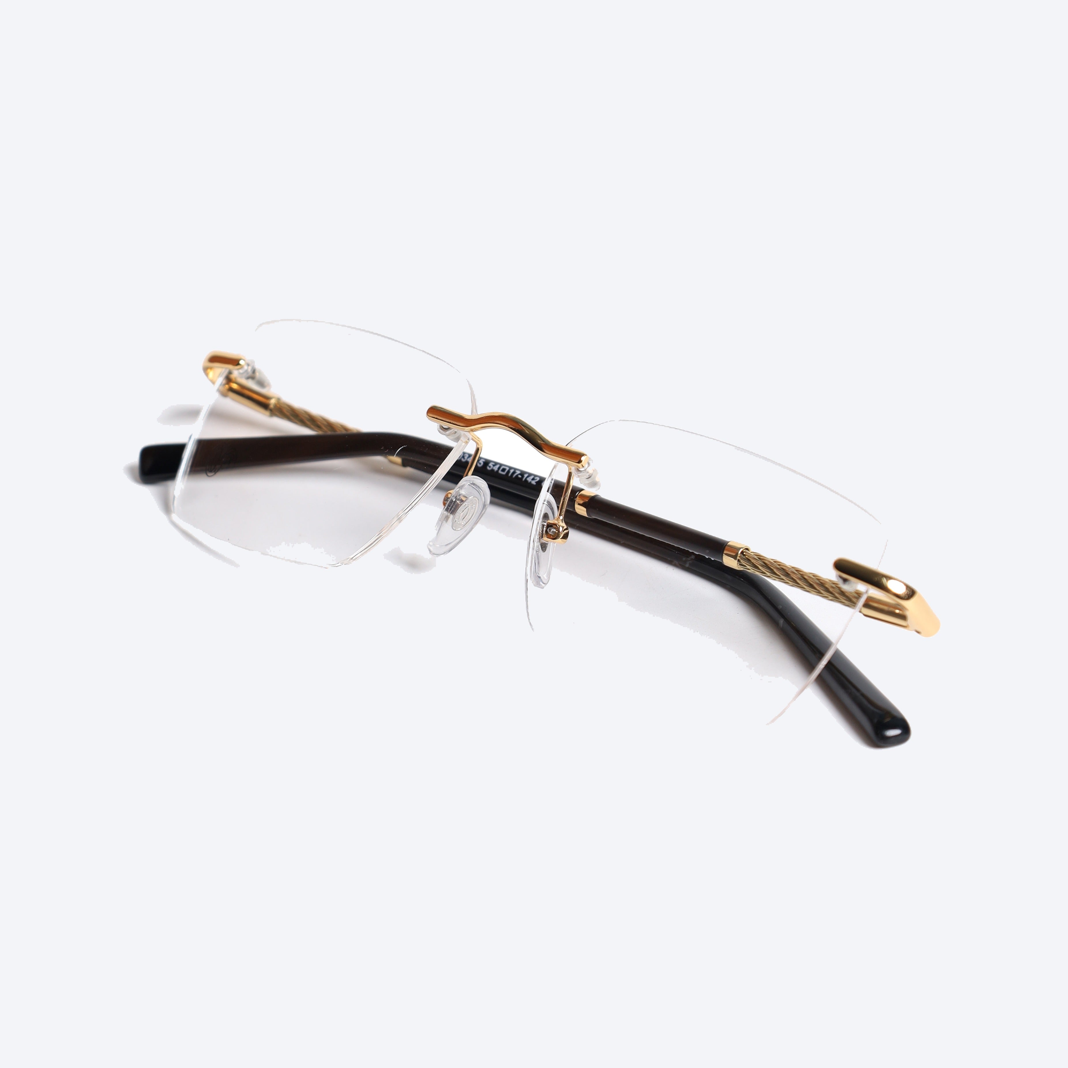 Cartier 3455 Rectangle Eye Glasses for Gents - Gold