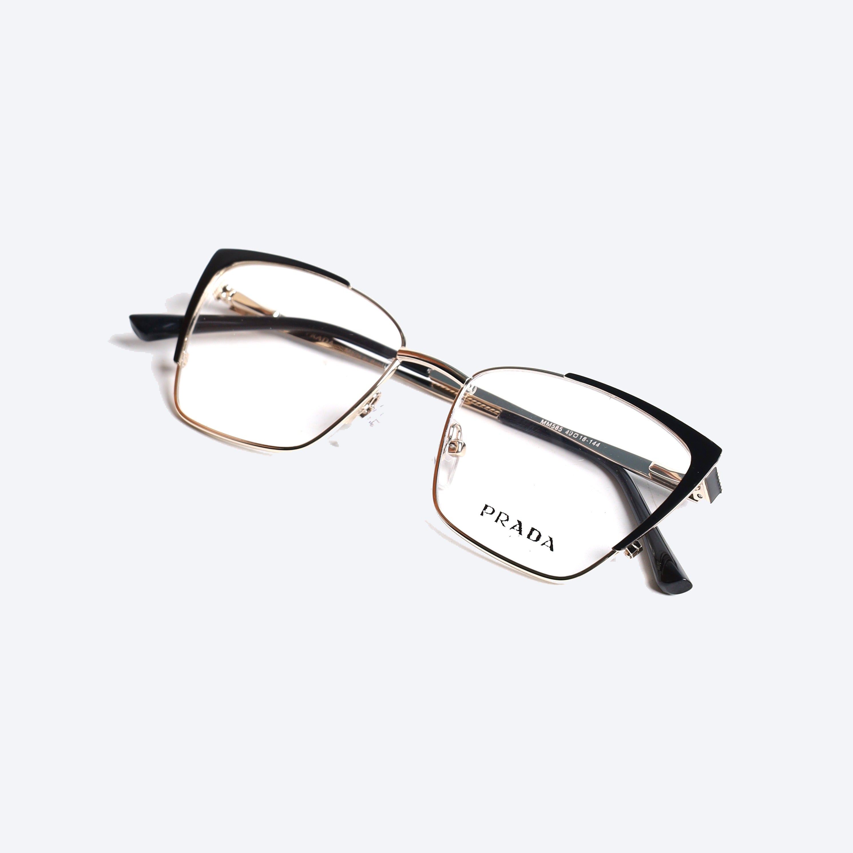 Prada MM585 Cat eye Eye Glasses for Ladies - Gold