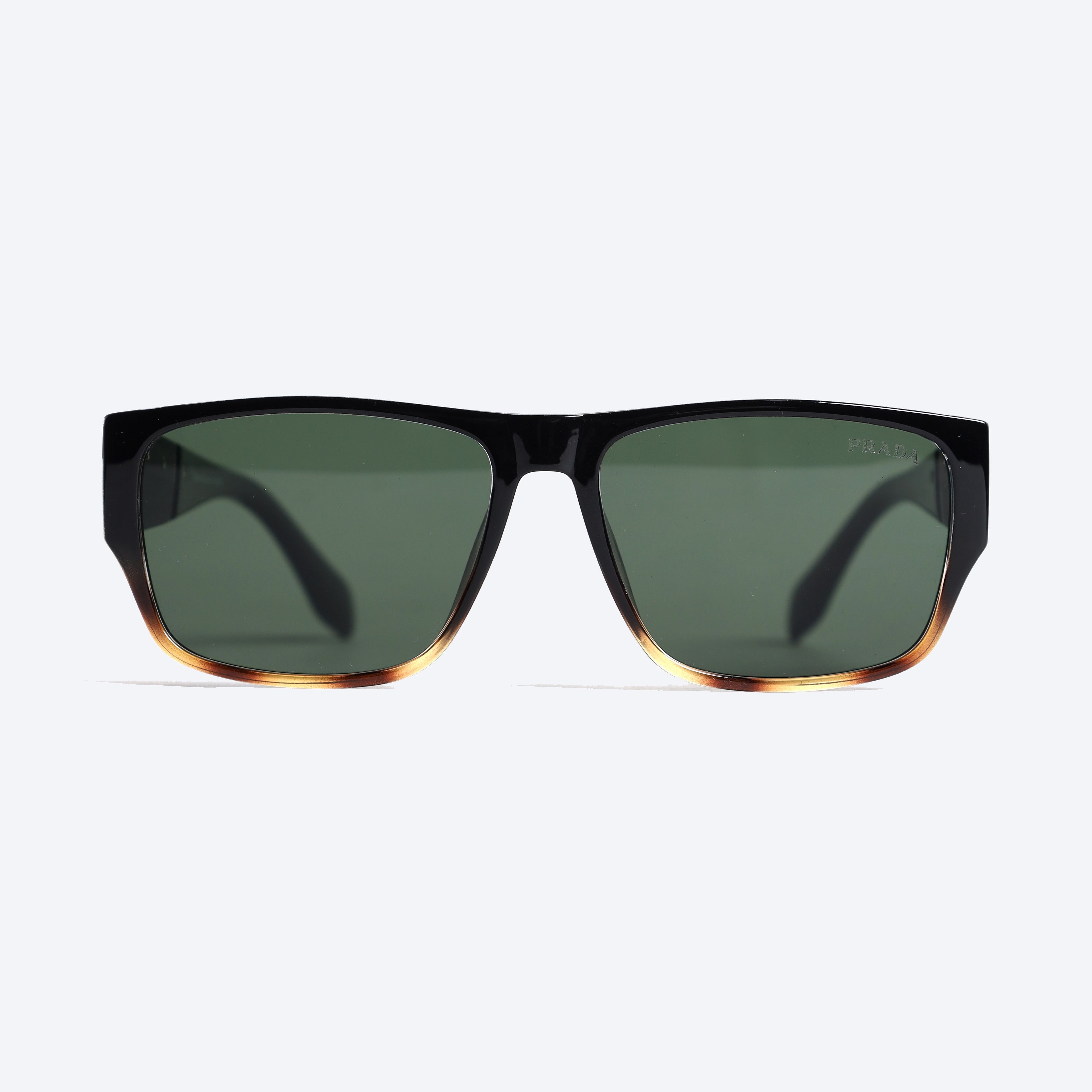 Prada 8866 Geometric Rectangle Sun Glasses for Gents - Brown tortoise