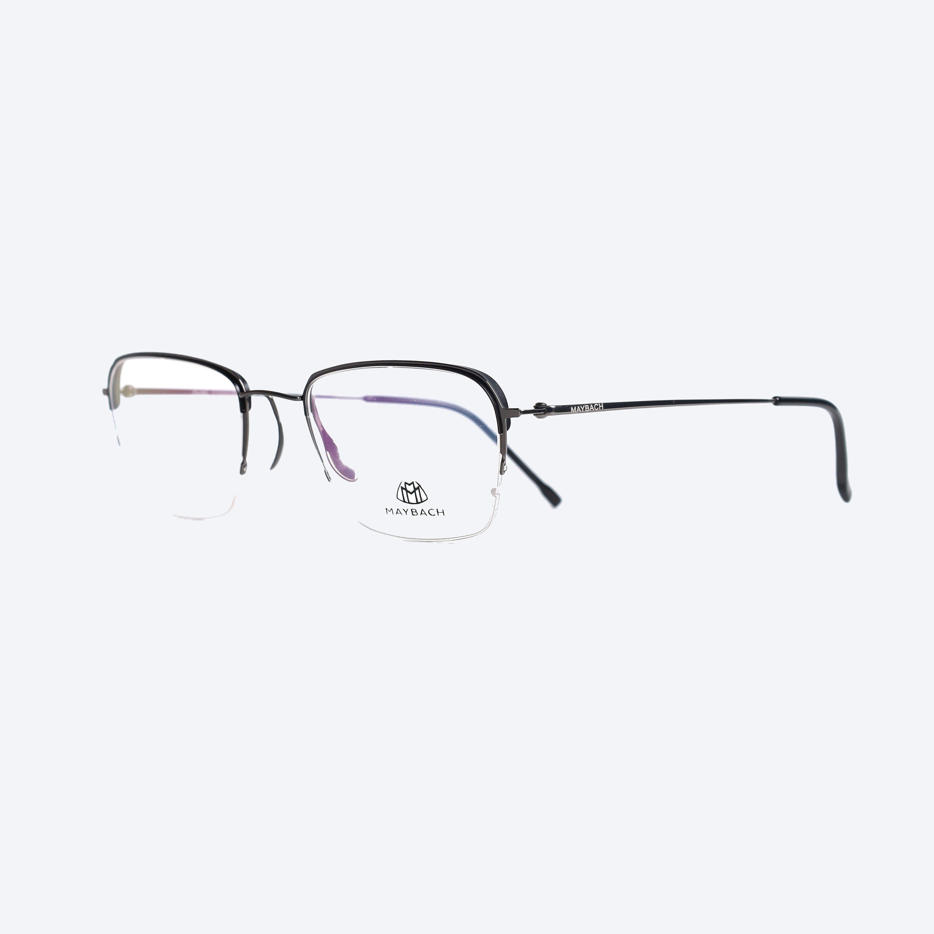 May Bach Titanium 38386 Aviator Eye Glasses for Unisex - Black